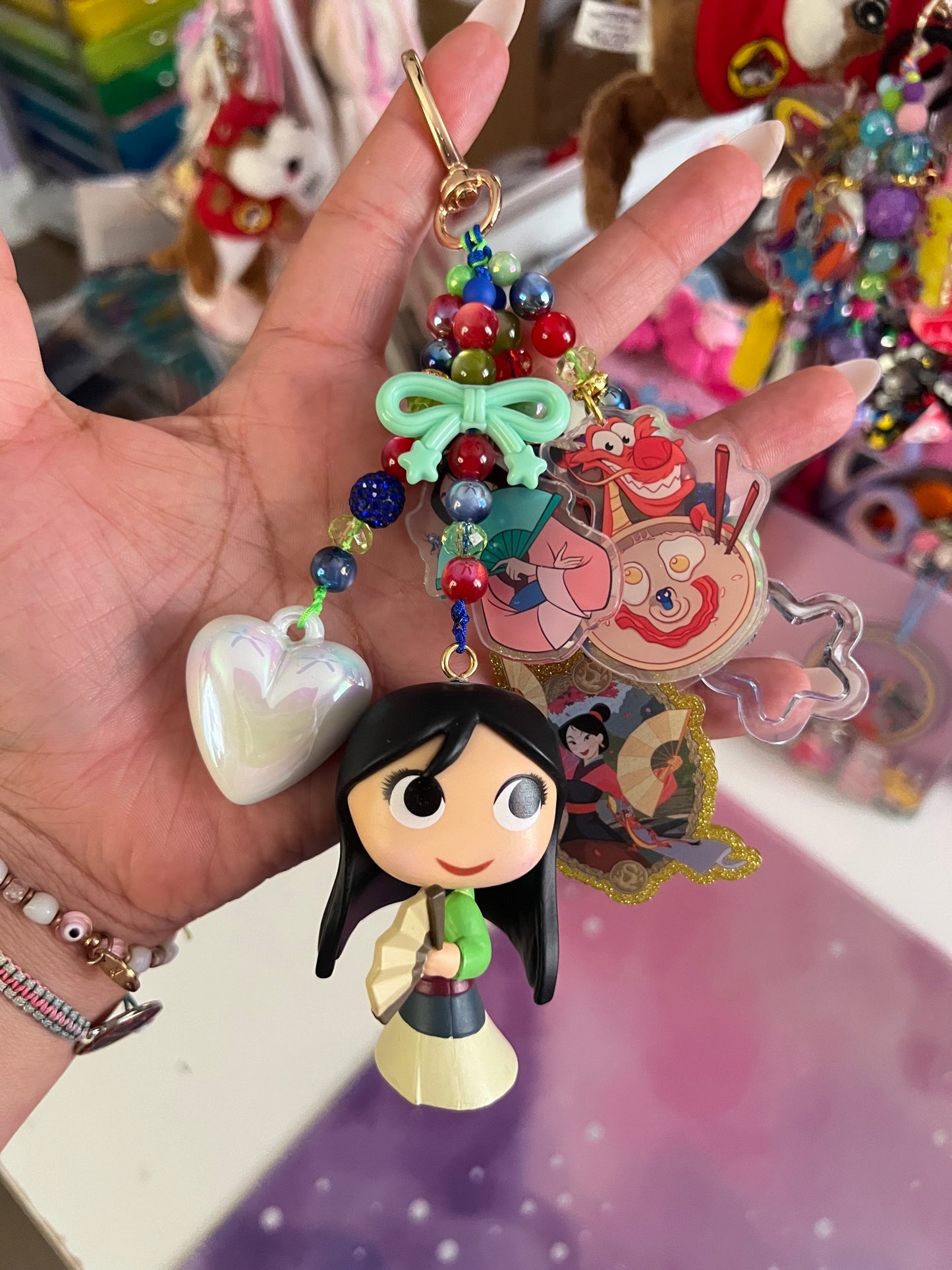 Handmade Fancy & Chunky Beaded Bag Charm - 33