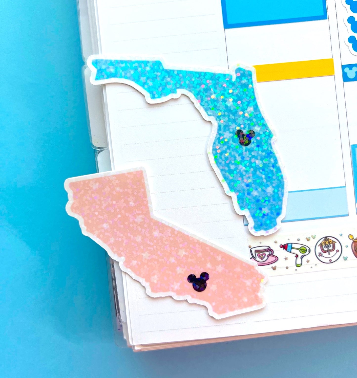 Magical States / Glitter Die Cut Sticker