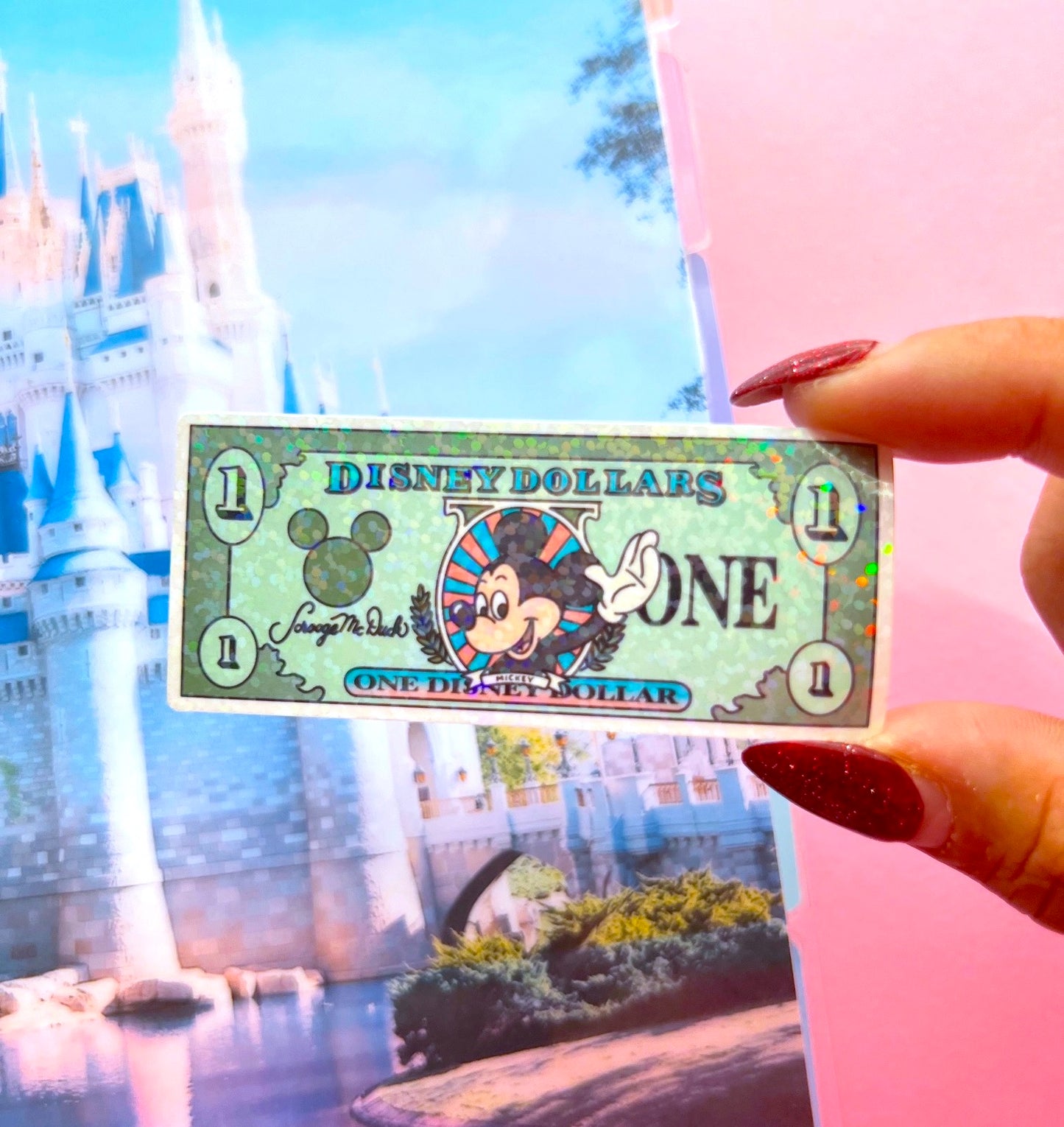 Dollar / Glitter Die Cut Sticker