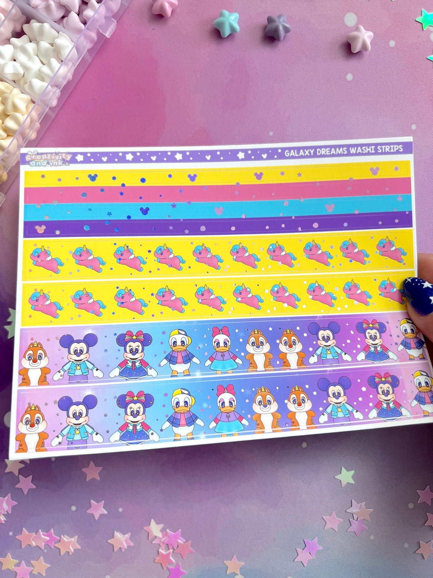 Galaxy Dreams / Purple Holographic Foil Washi Strips