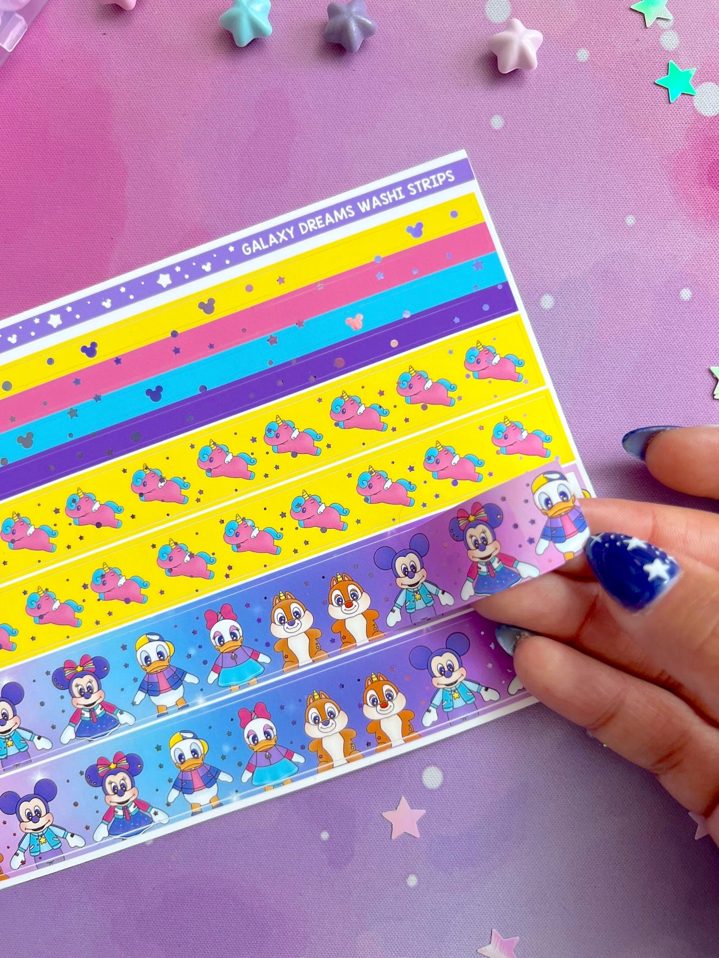 Galaxy Dreams / Purple Holographic Foil Washi Strips