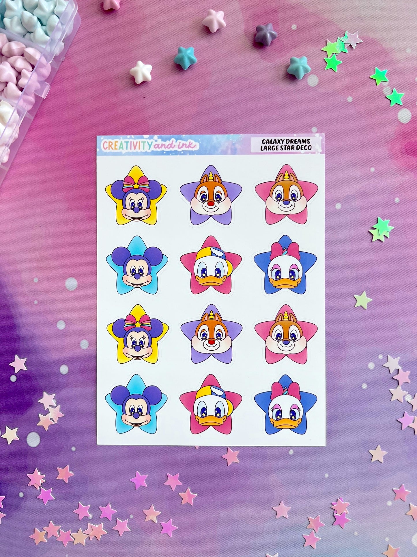 Galaxy Dreams Large Star Deco Sticker Sheet
