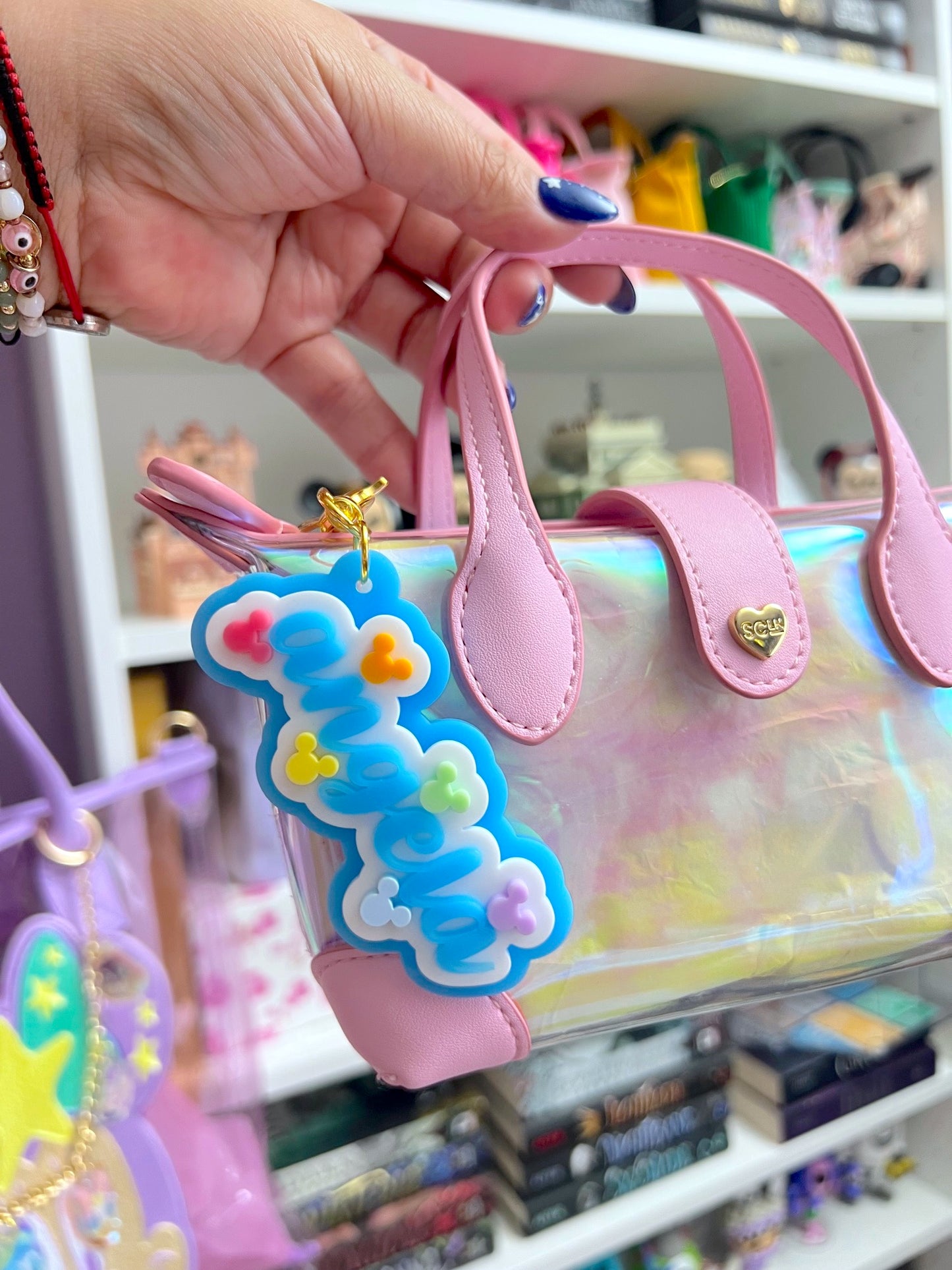 Personalized Mouse Cluster Name Acrylic Bag Charm / Keychain