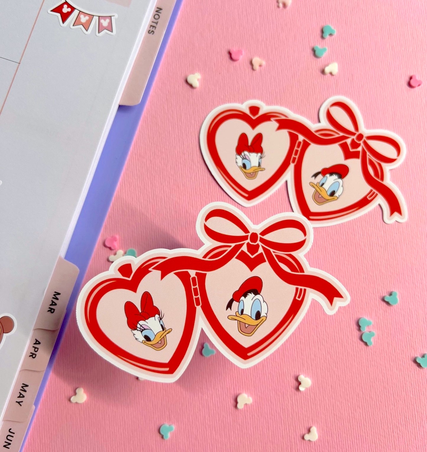 Valentines / Duck Locket Couple Die Cut Sticker