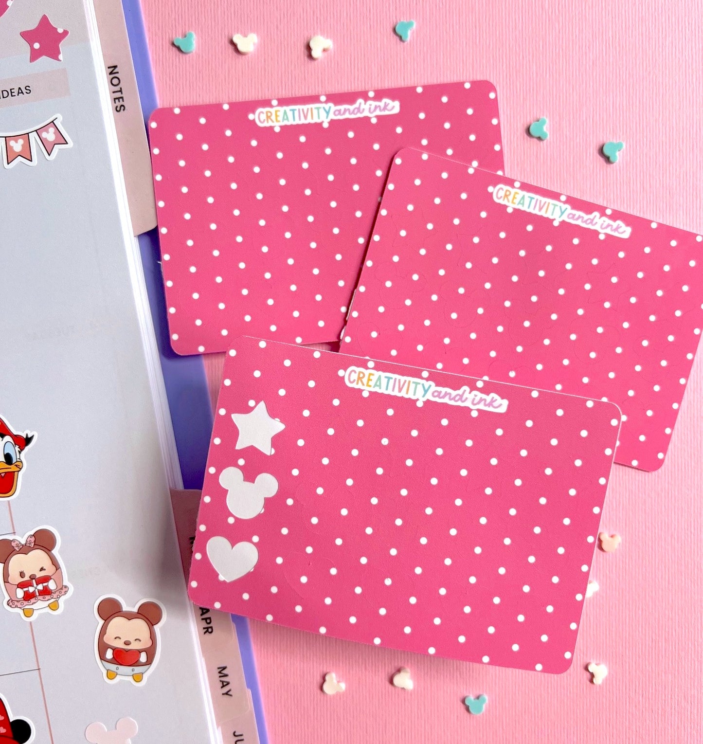 Valentines / Polka Dot Shaped Icons Sticker Sheet