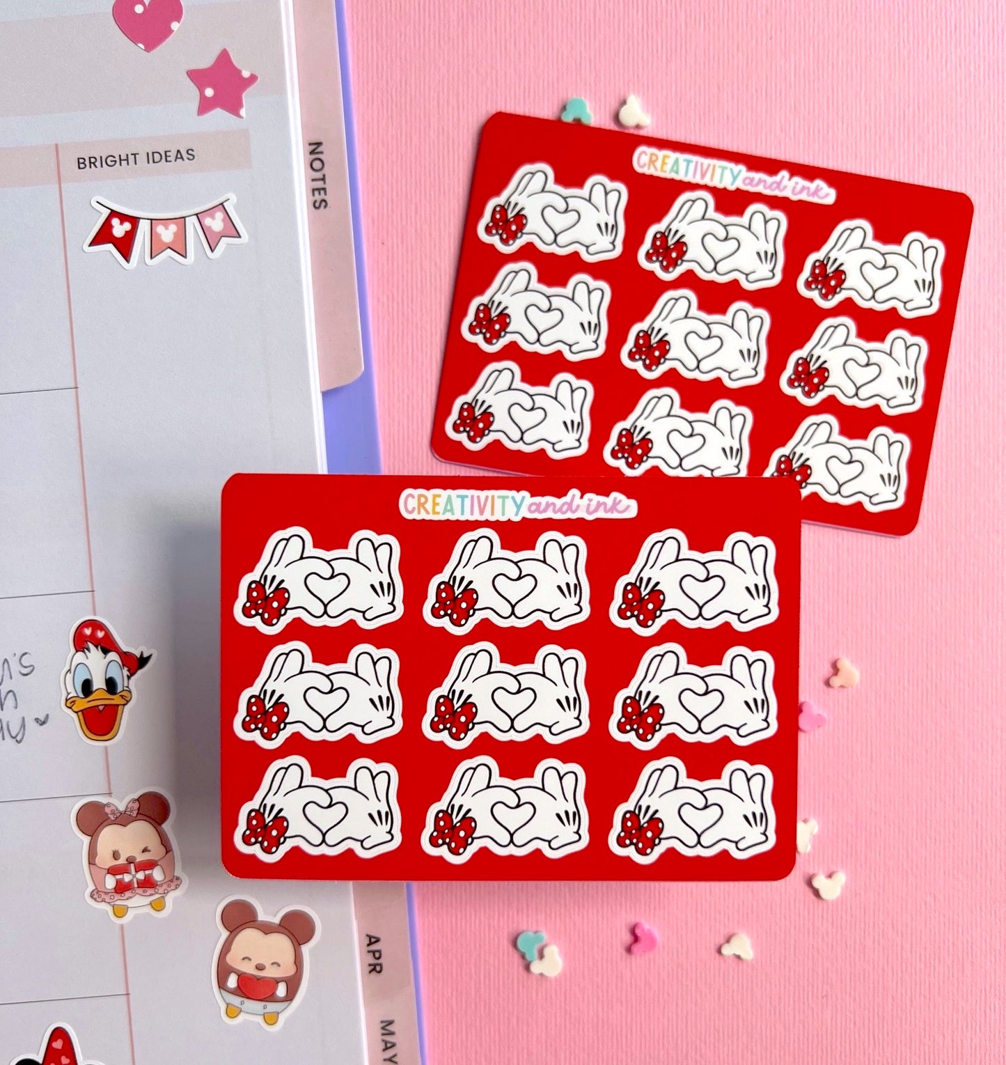 Valentines / Heart Hands Sticker Sheet