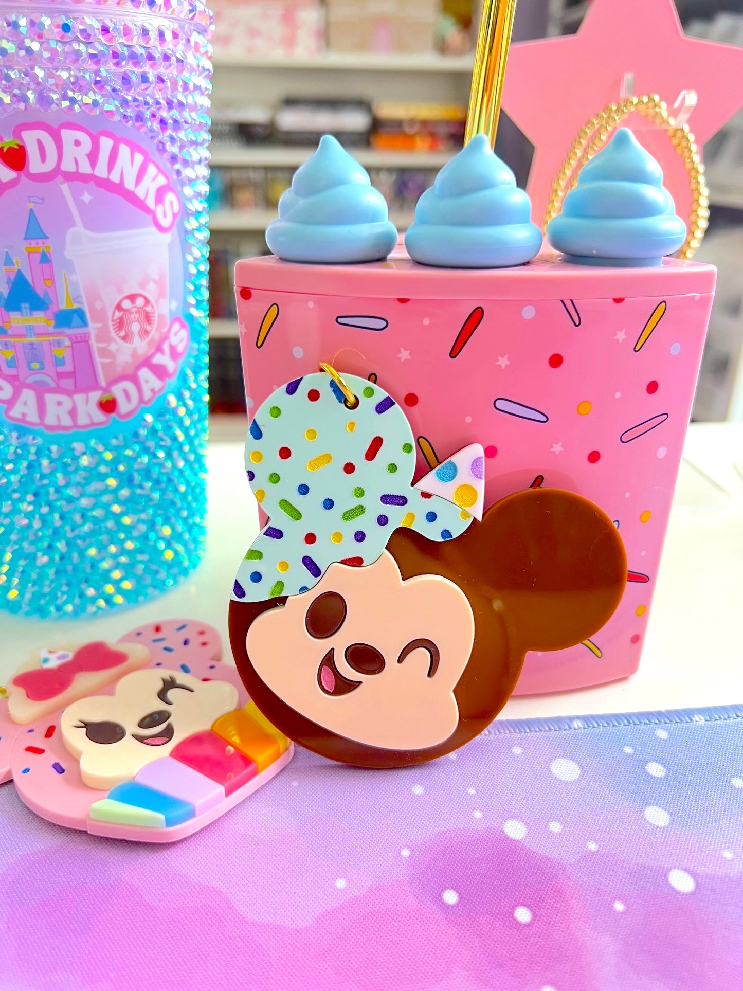Birthday Ice Cream Bag Charm / Keychain