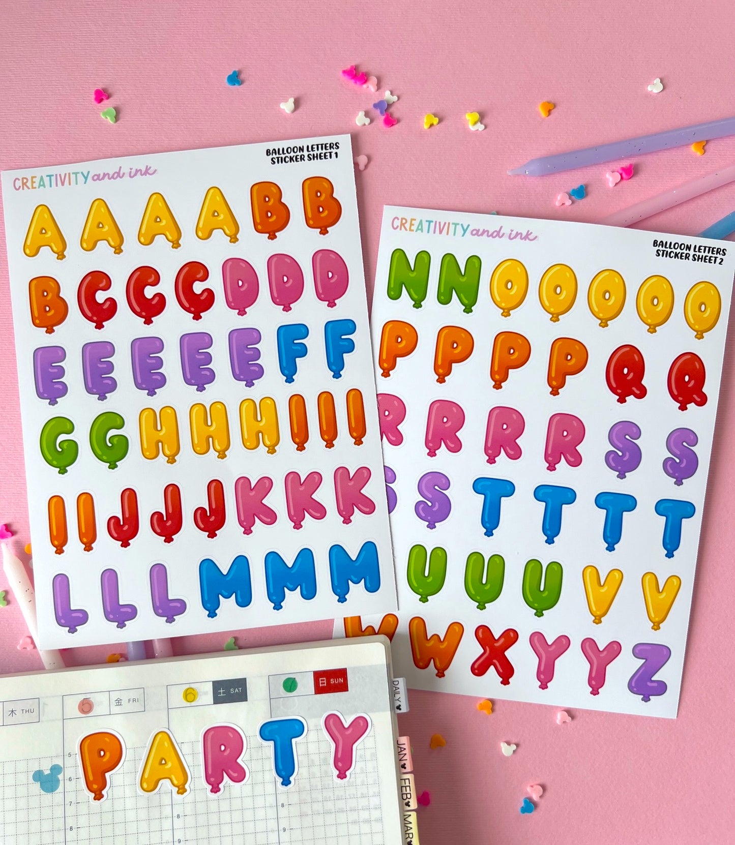 Balloon Alphabet Stickers