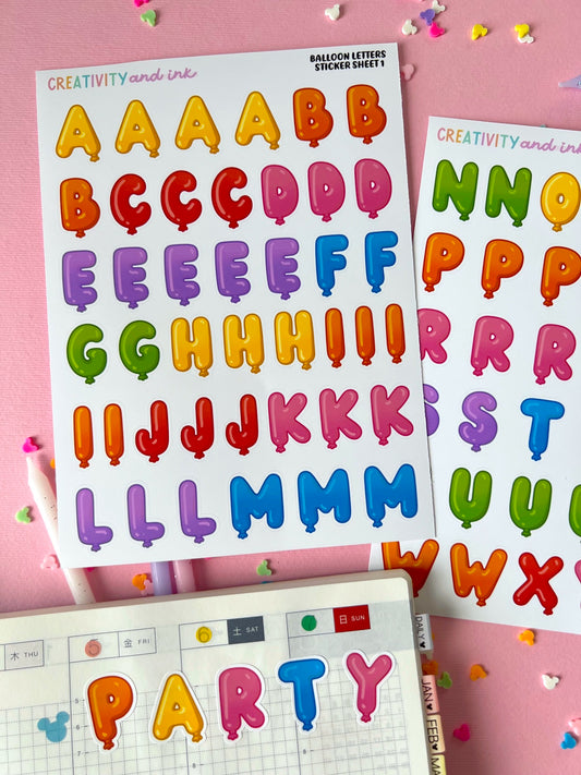 Balloon Alphabet Stickers