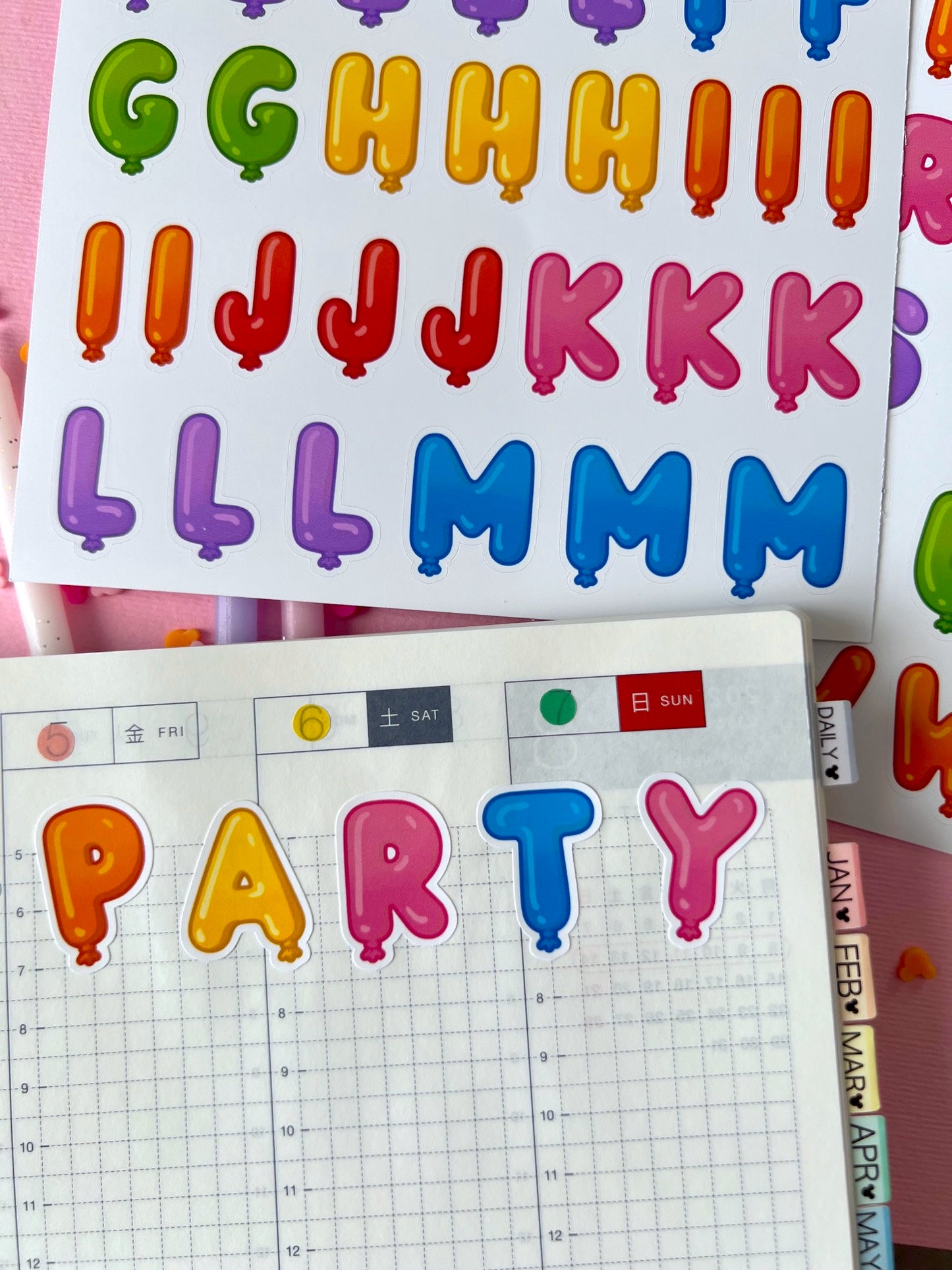 Balloon Alphabet Stickers