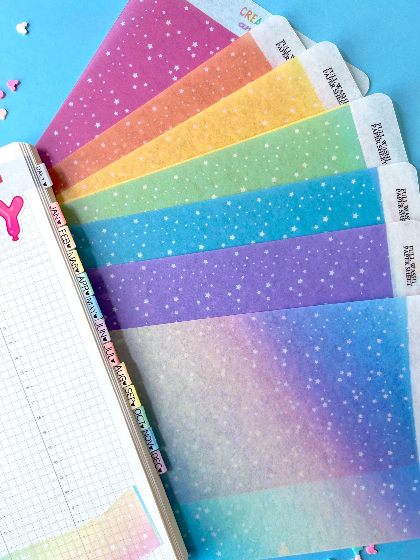 FULL SIZE Starry Washi Paper Sheets (Tearaway)