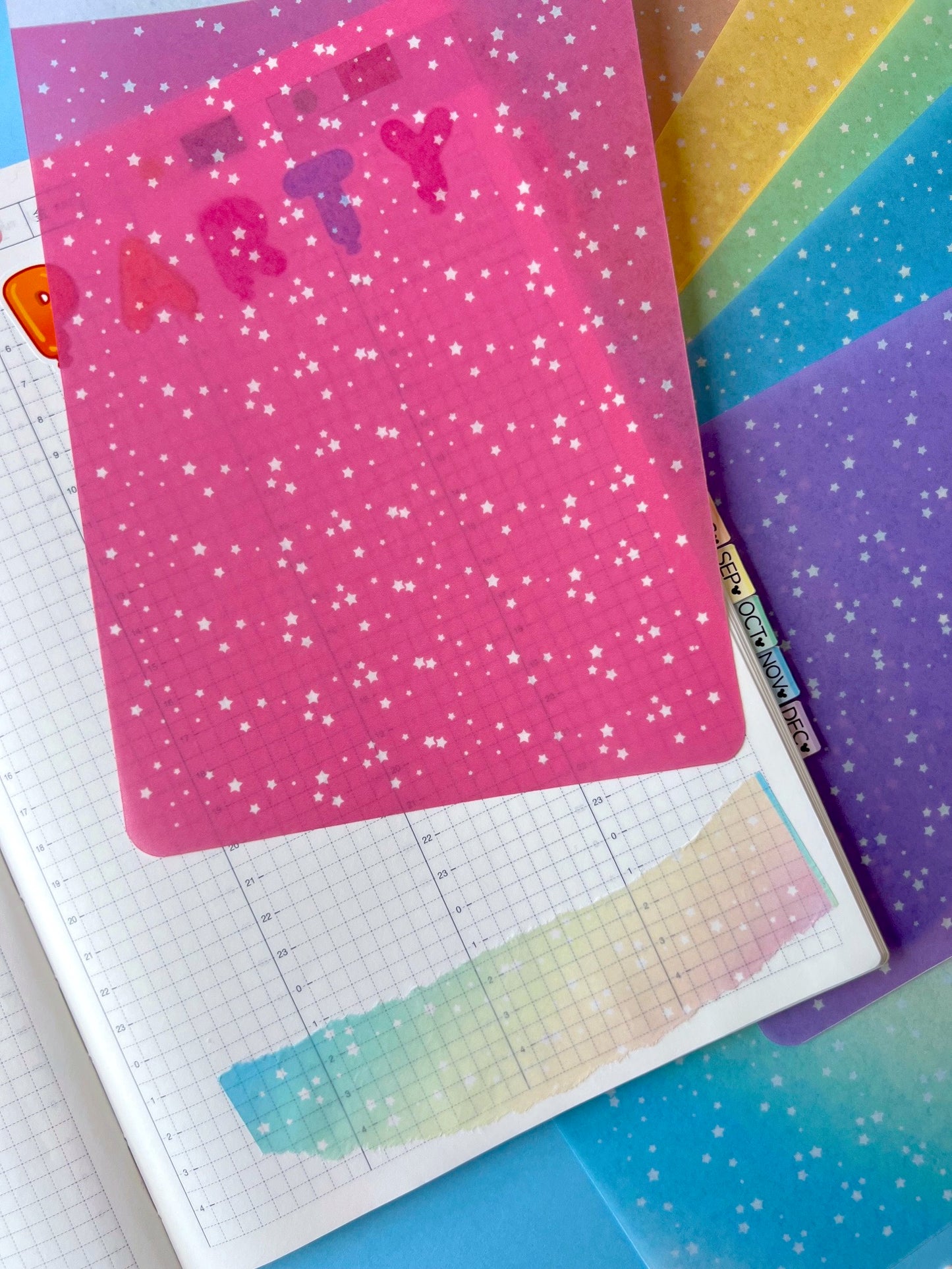 FULL SIZE Starry Washi Paper Sheets (Tearaway)