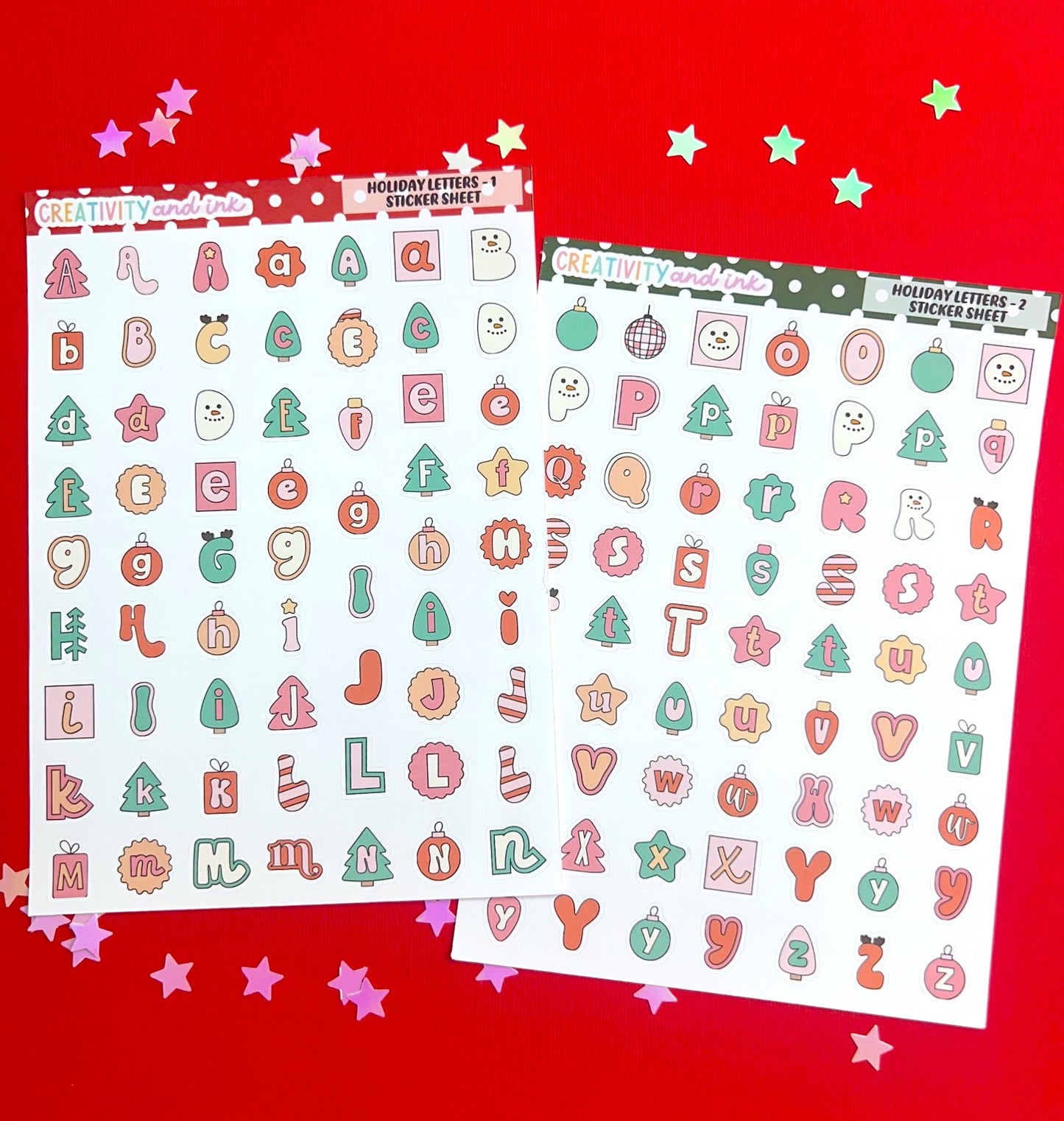 Holiday Letters Sticker SET (2 Pages)