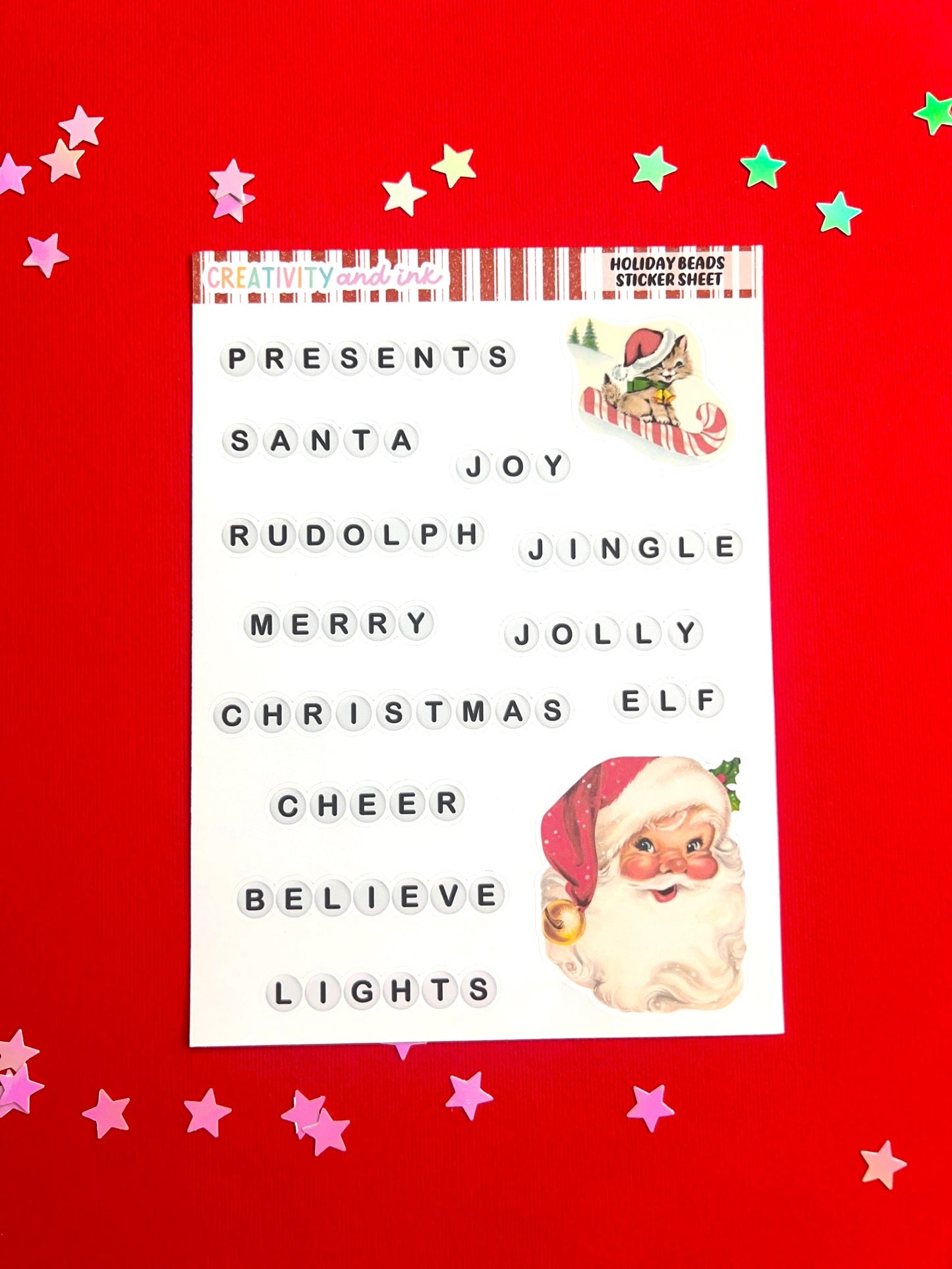 Holiday Beads Sticker Sheet
