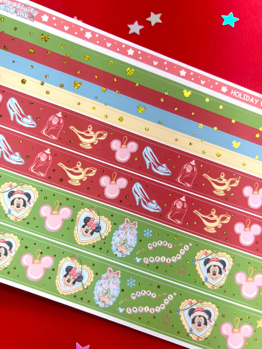 Holiday Vibes / GOLD GLITTER Foil Washi Strips