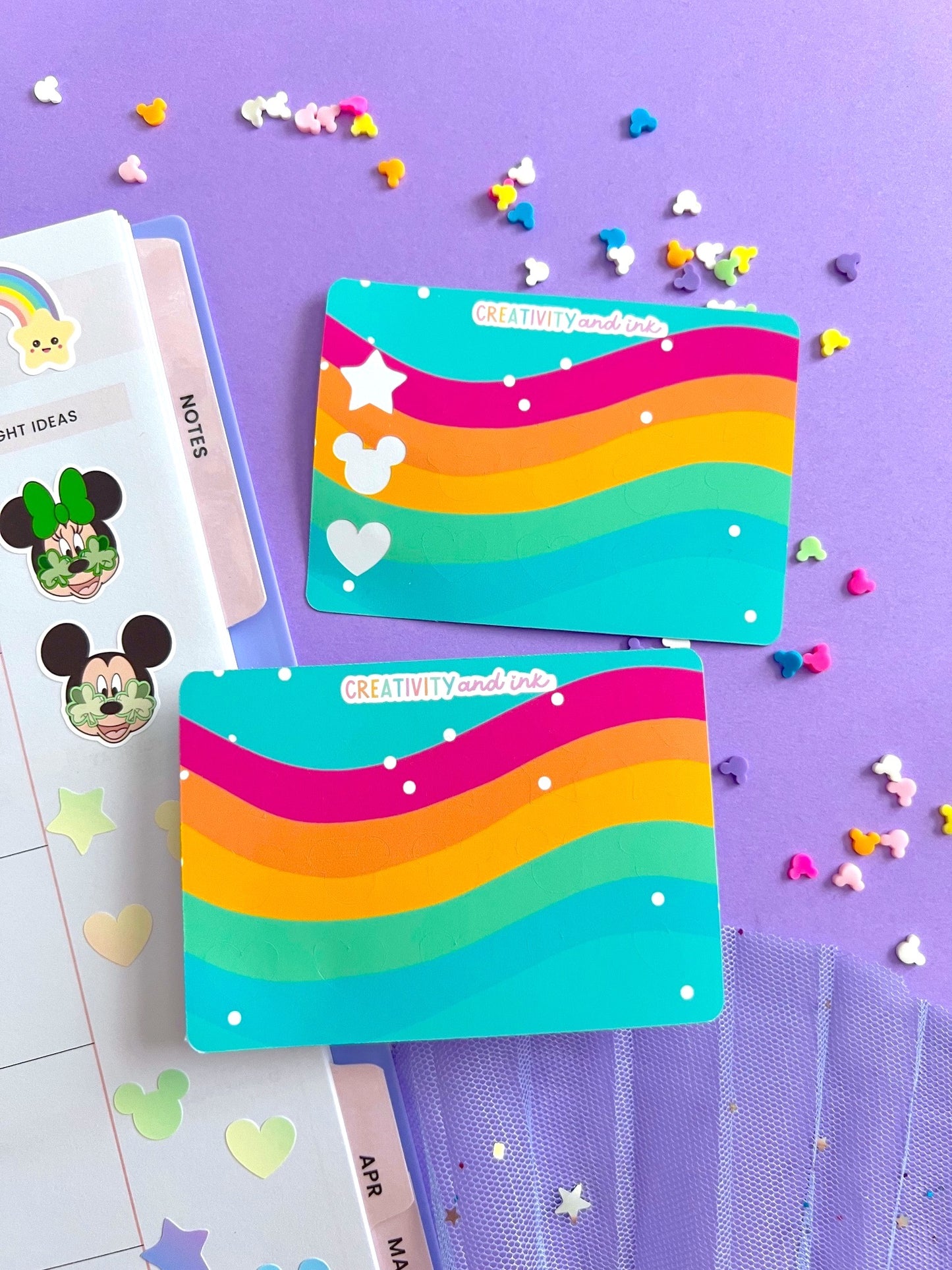 Rainbow Squiggles Shaped Icons Sticker Sheet