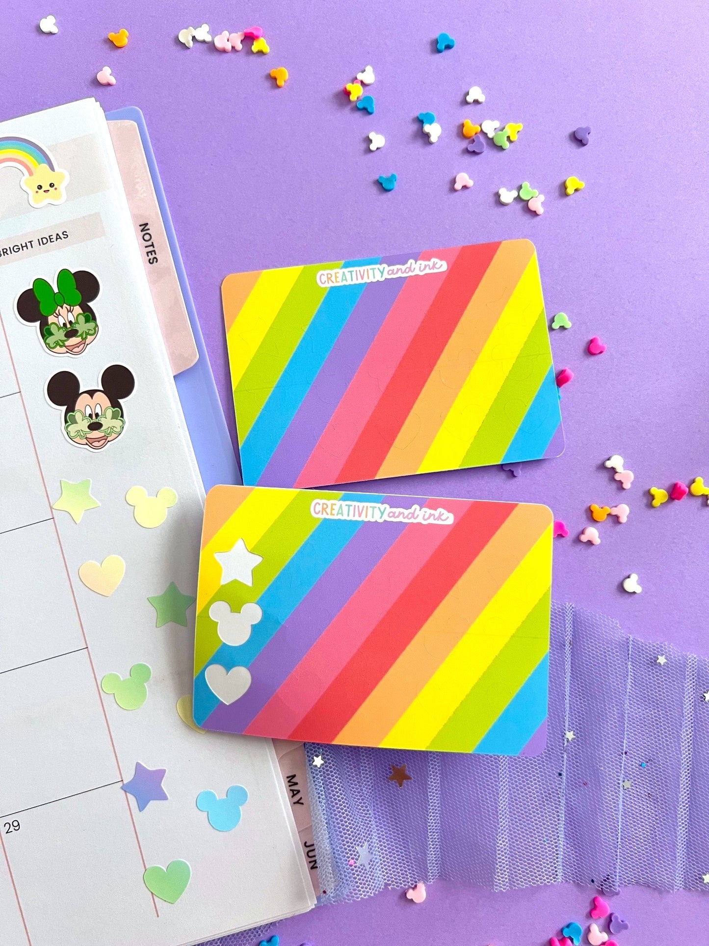 Rainbow Stripes Shaped Icons Sticker Sheet