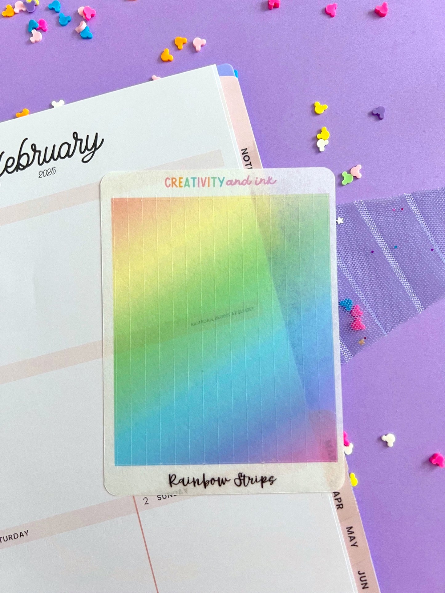Rainbow Strips Sticker Sheet