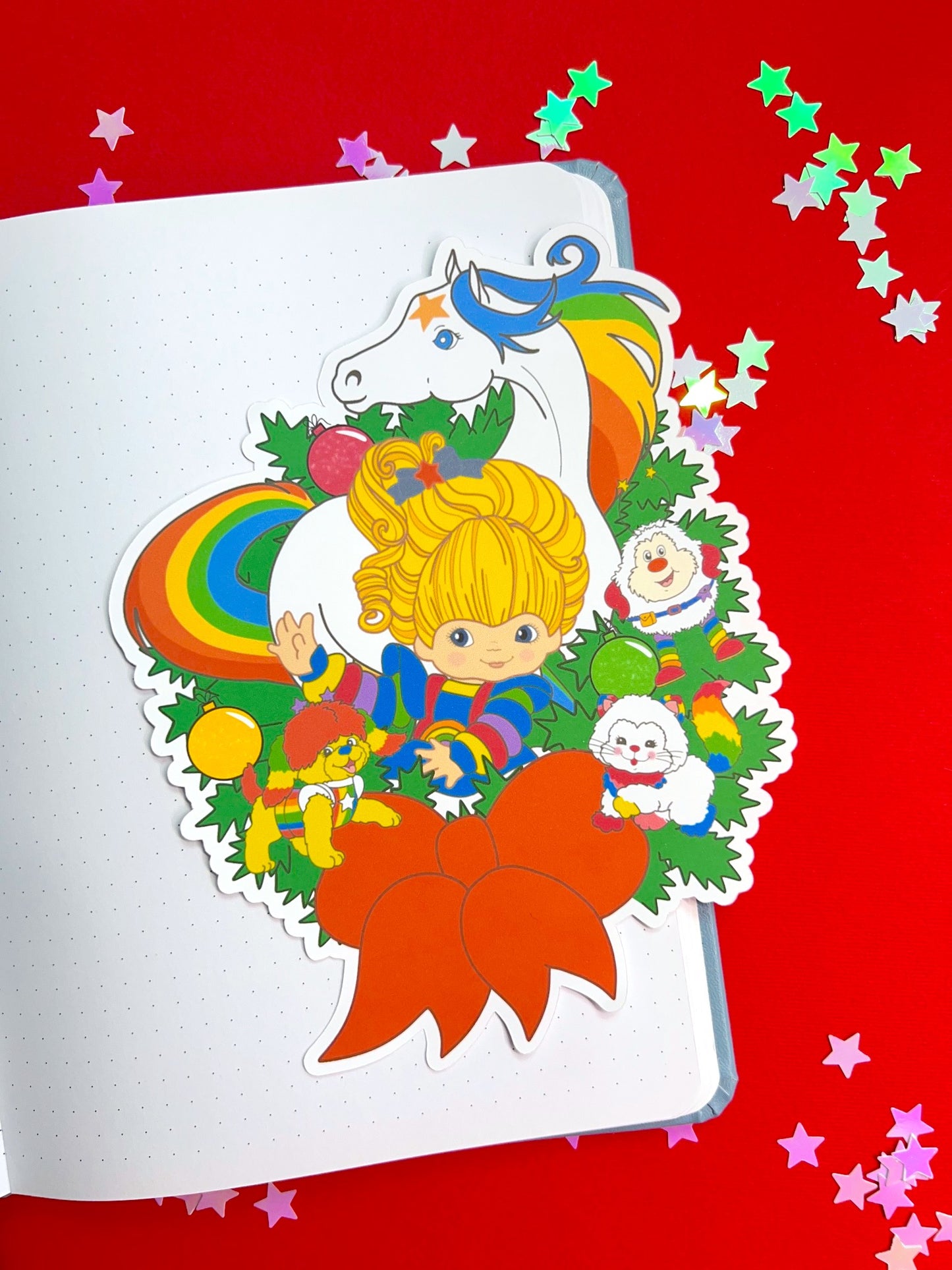 Rainbow Wreath / XL Sticker Die Cut