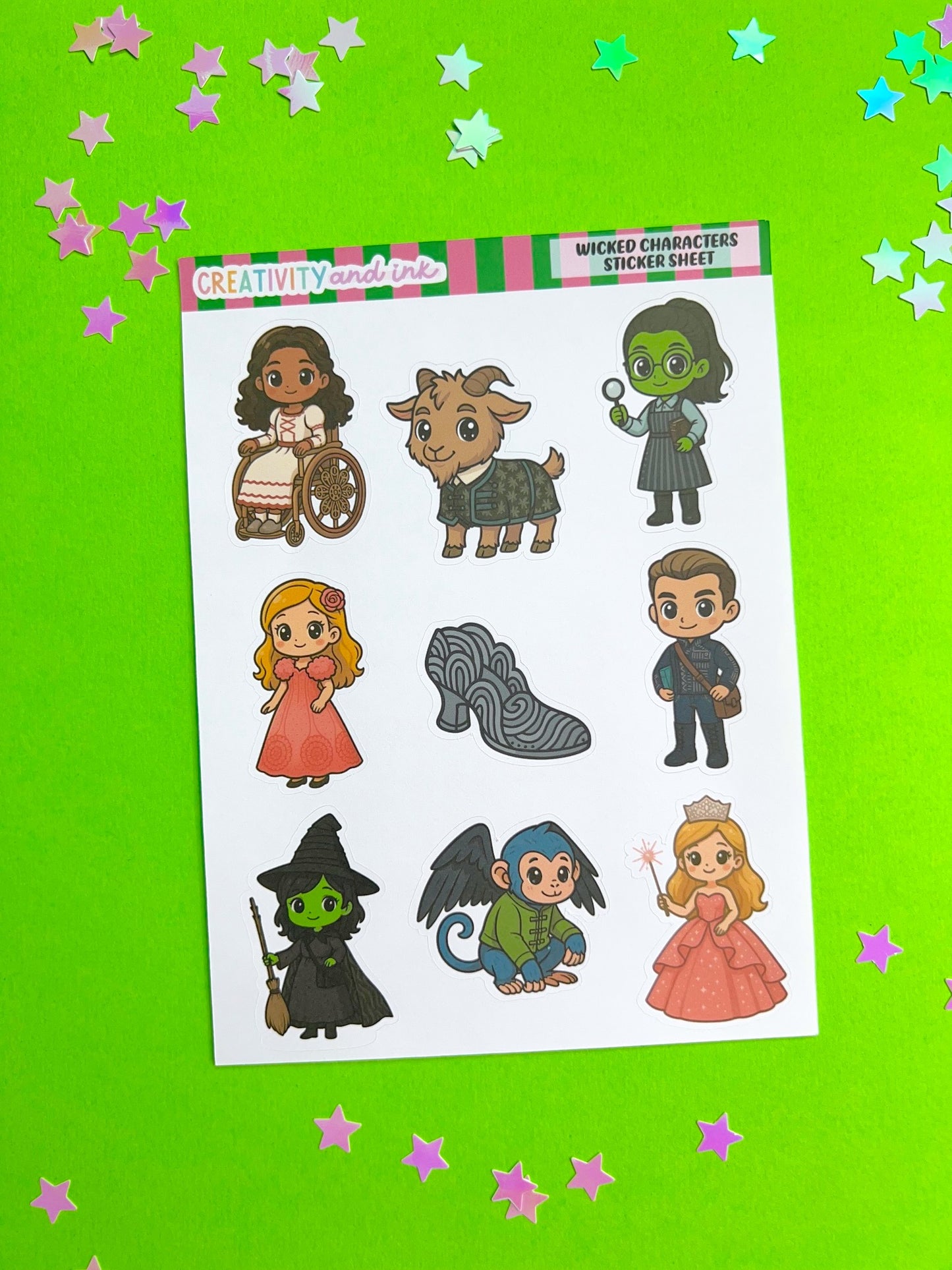 Wicked Characters Sticker Sheet