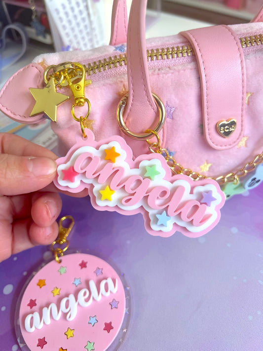 Personalized Starry Cluster Name Acrylic Bag Charm / Keychain