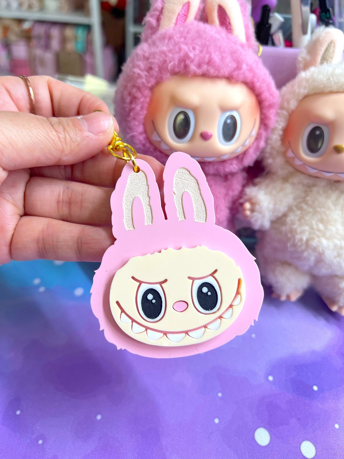 Pink Monster Bag Charm / Keychain