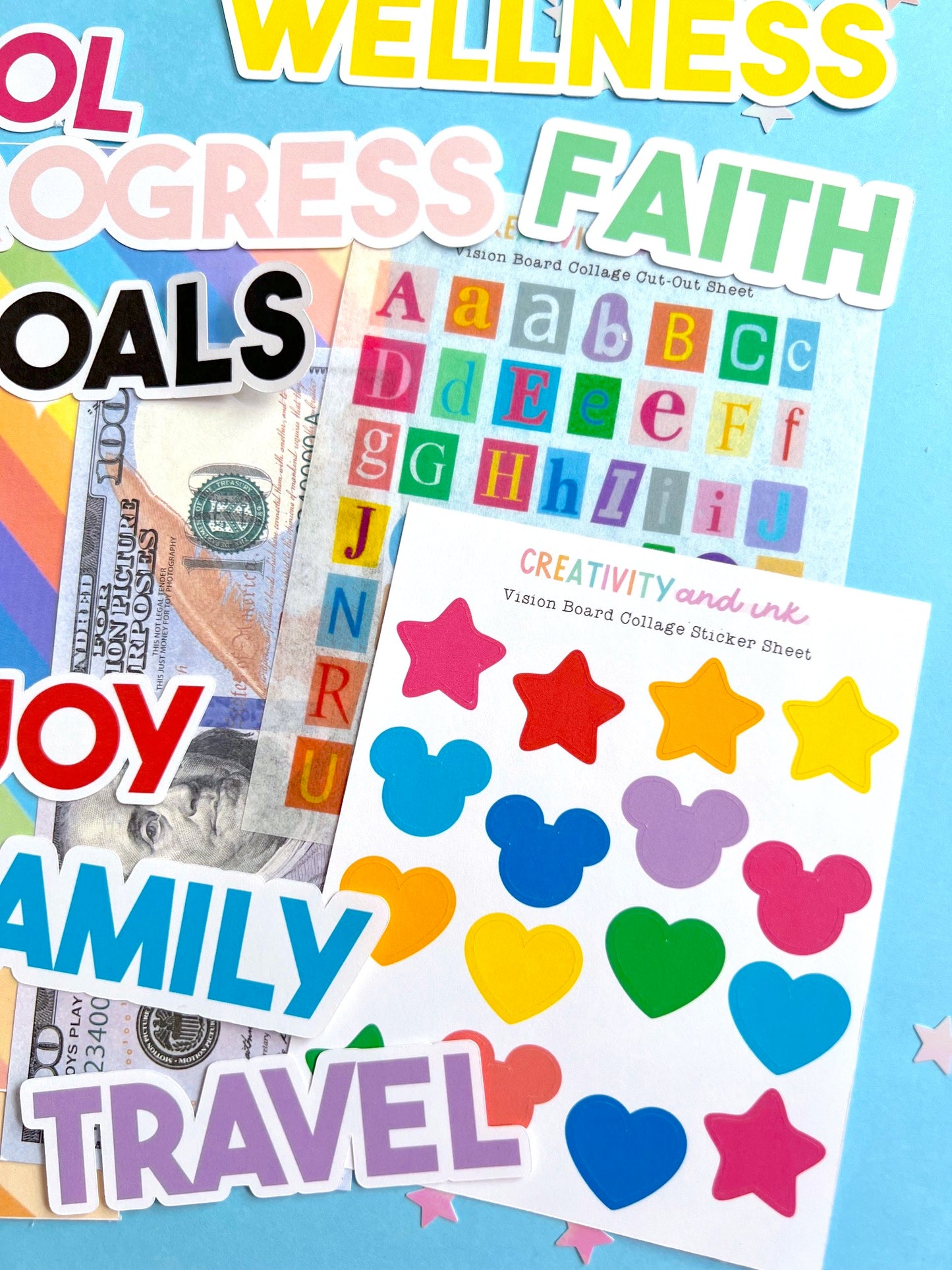 NEW! Vision Board / Collage & Sticker Pack