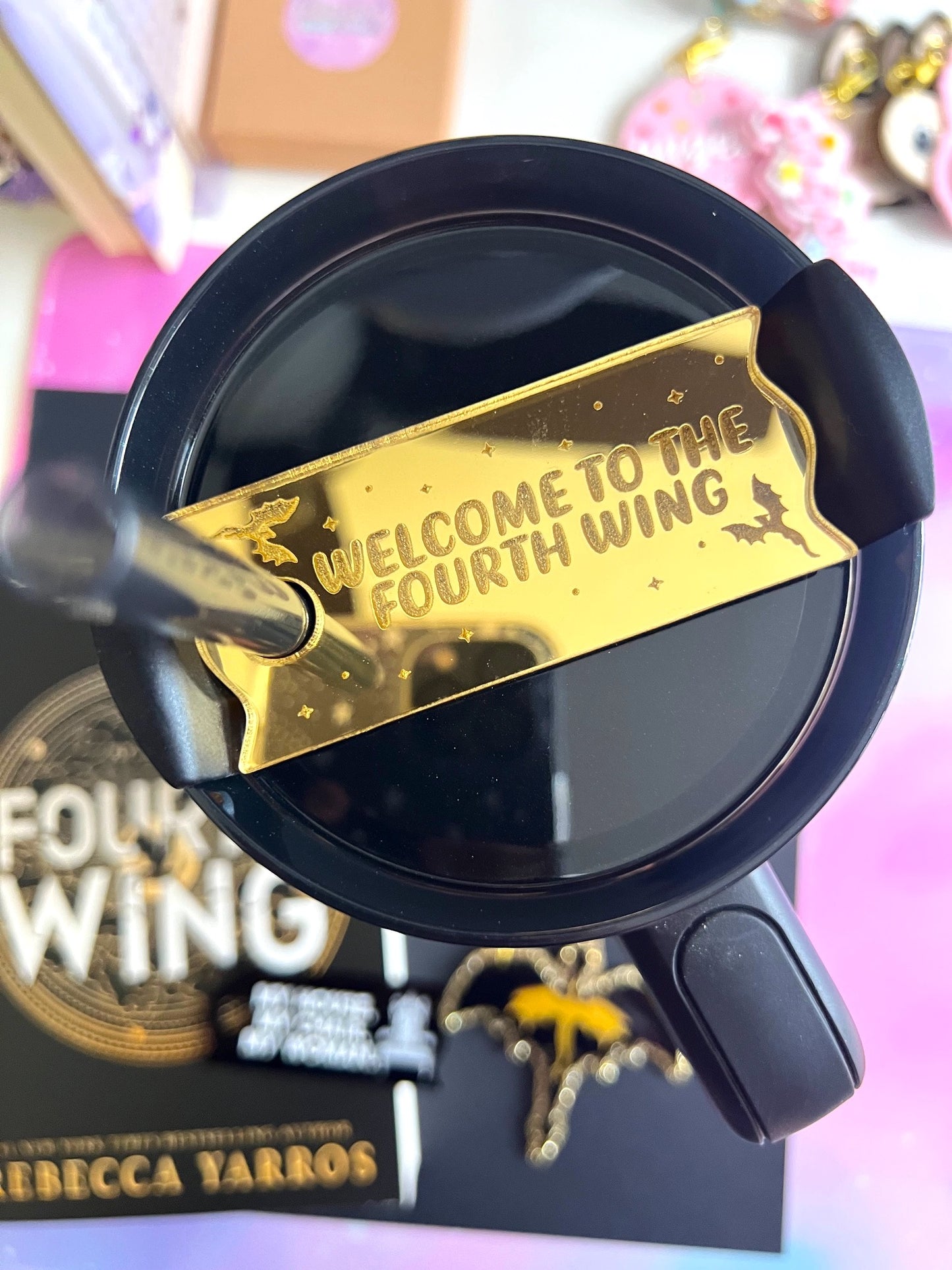 FW Gold Mirror Acrylic Cup Topper