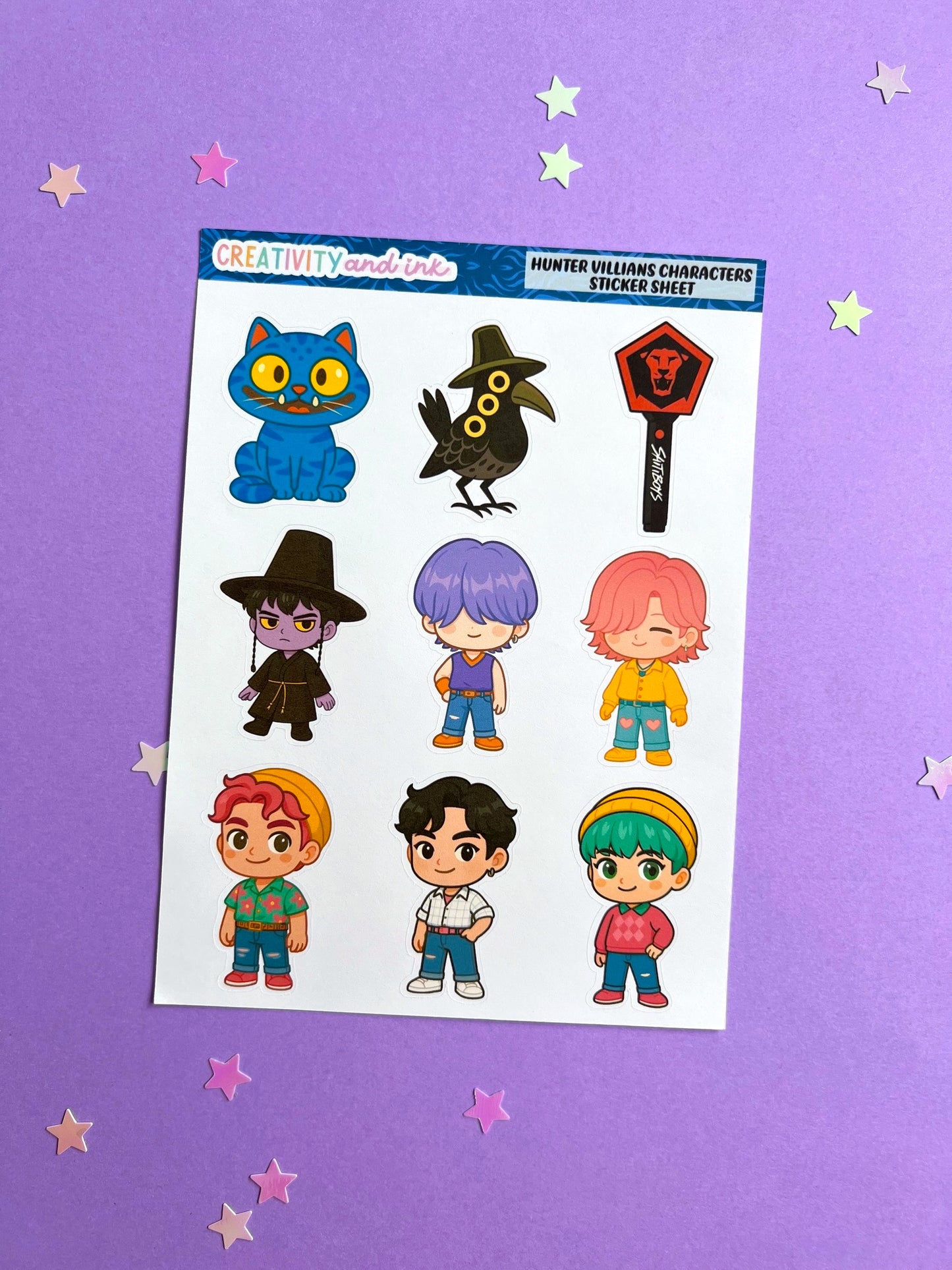 Hunter Villians Sticker Sheet