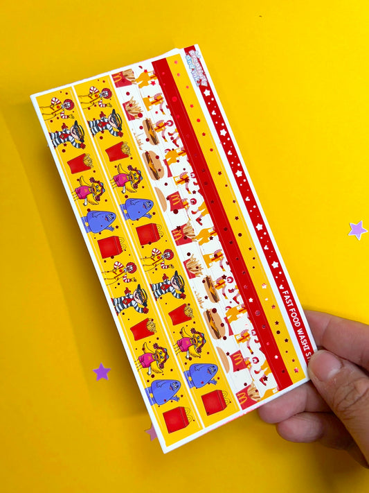 Fast Food / RED FOIL Washi Strips