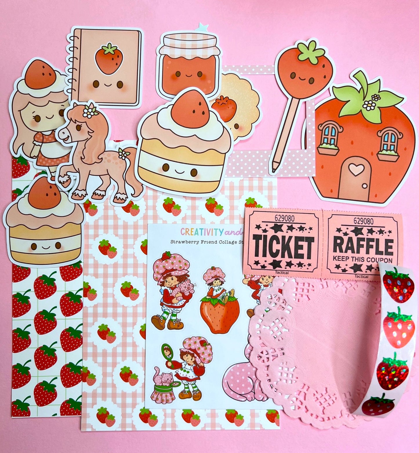 NEW! Strawberry Friends / Collage & Sticker Pack