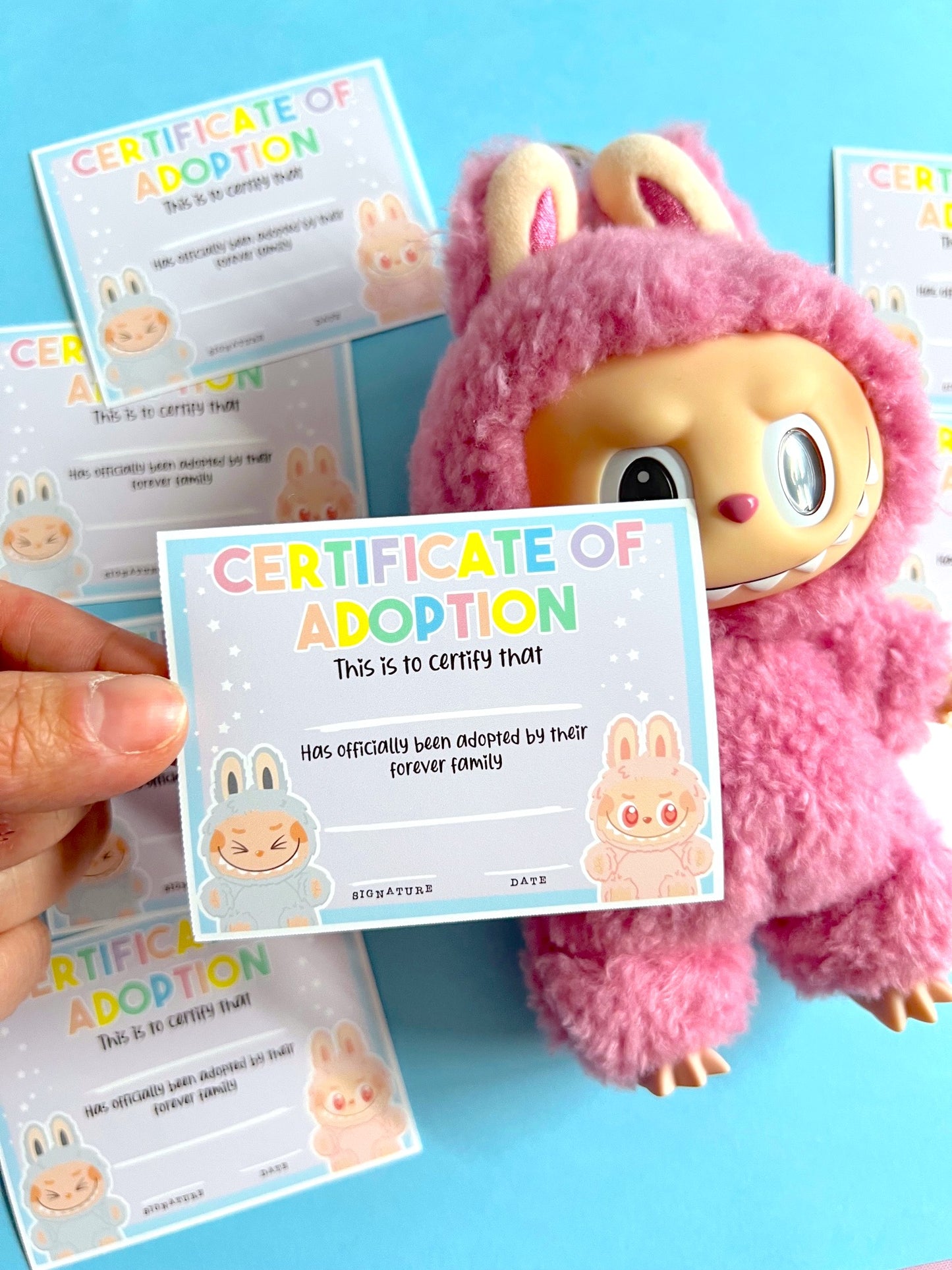 Monster Adoption Certificate Die Cut Sticker