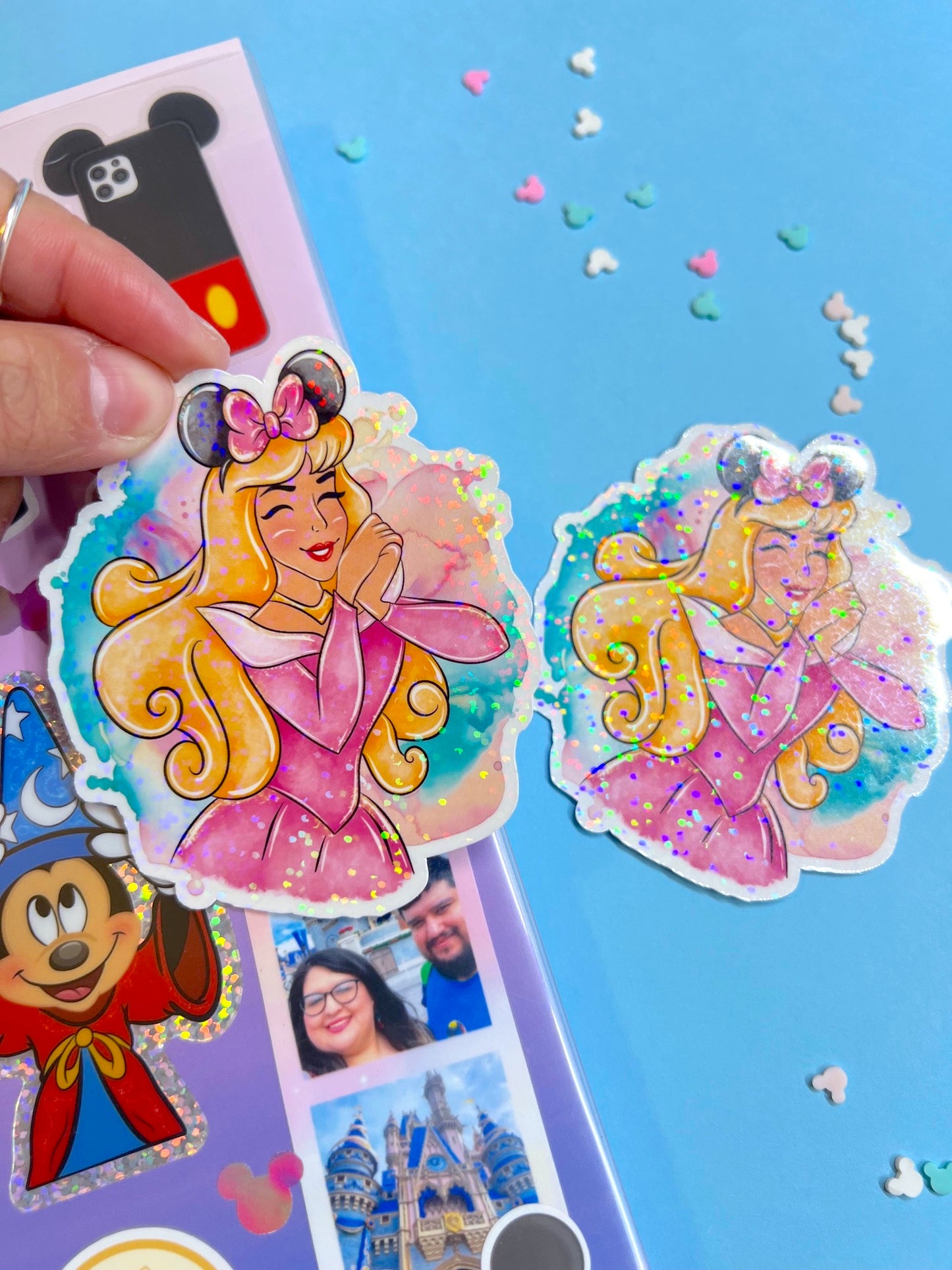 Sleeping Princess 2.0 / Large Glitter Die Cut Sticker