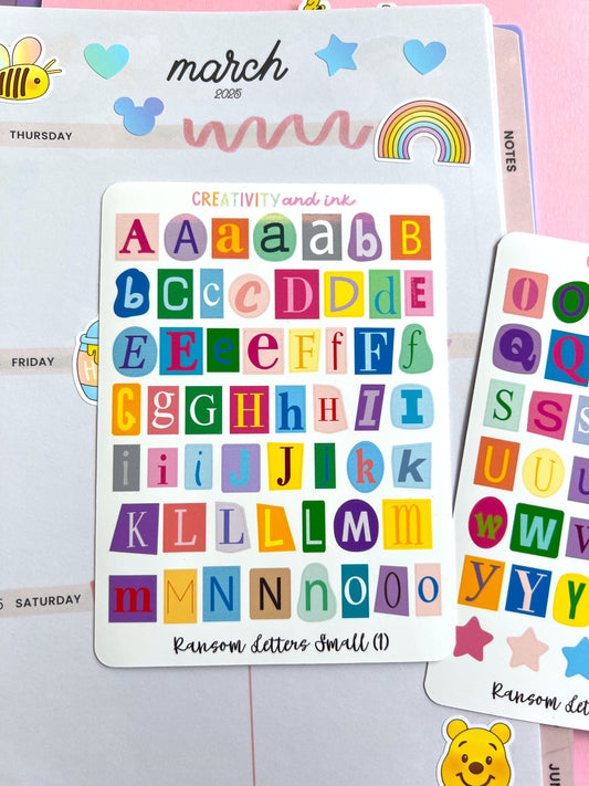 Small Ransom Letters Sticker SET