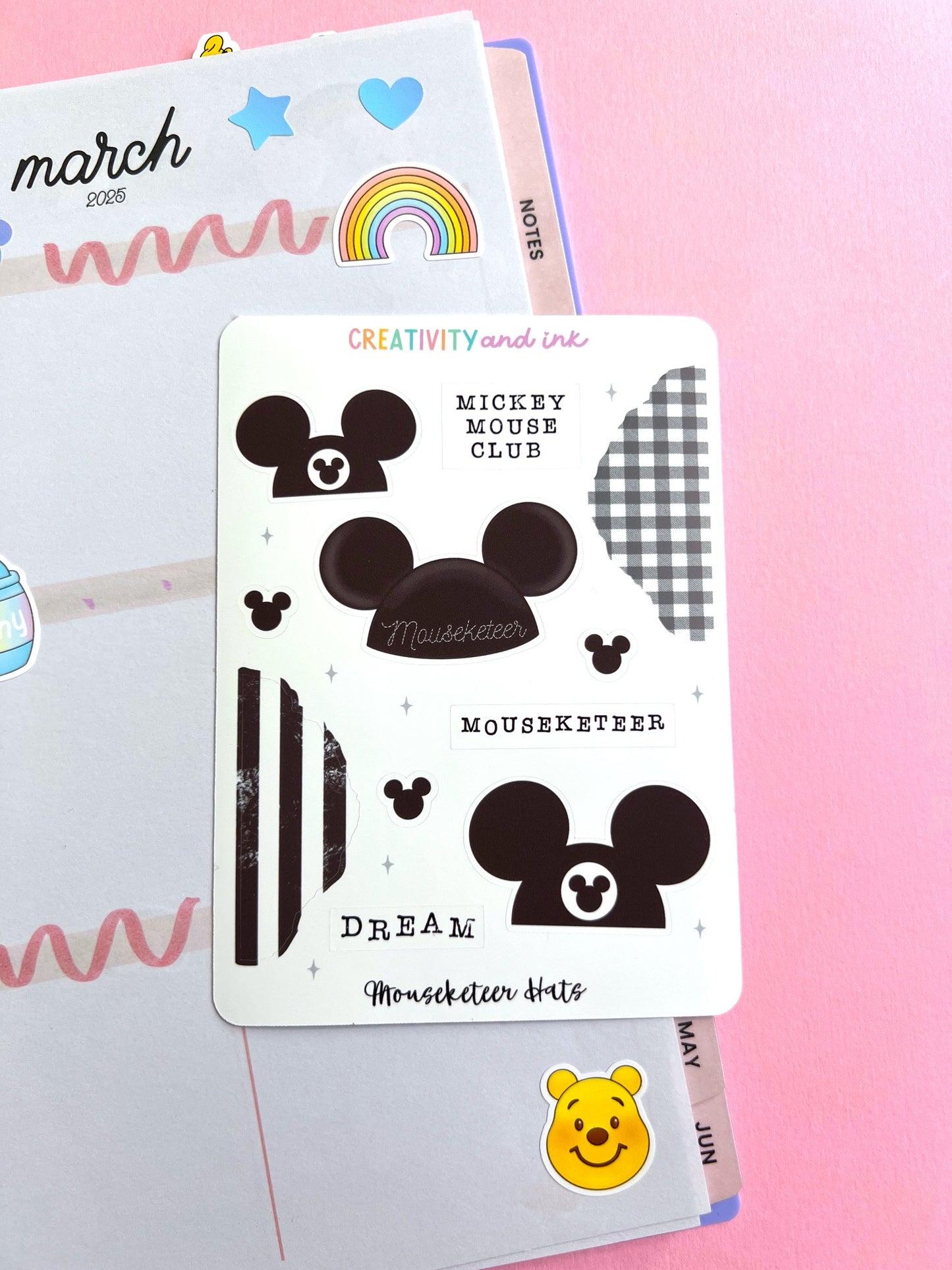 Mouseketter Hats Sticker Sampler