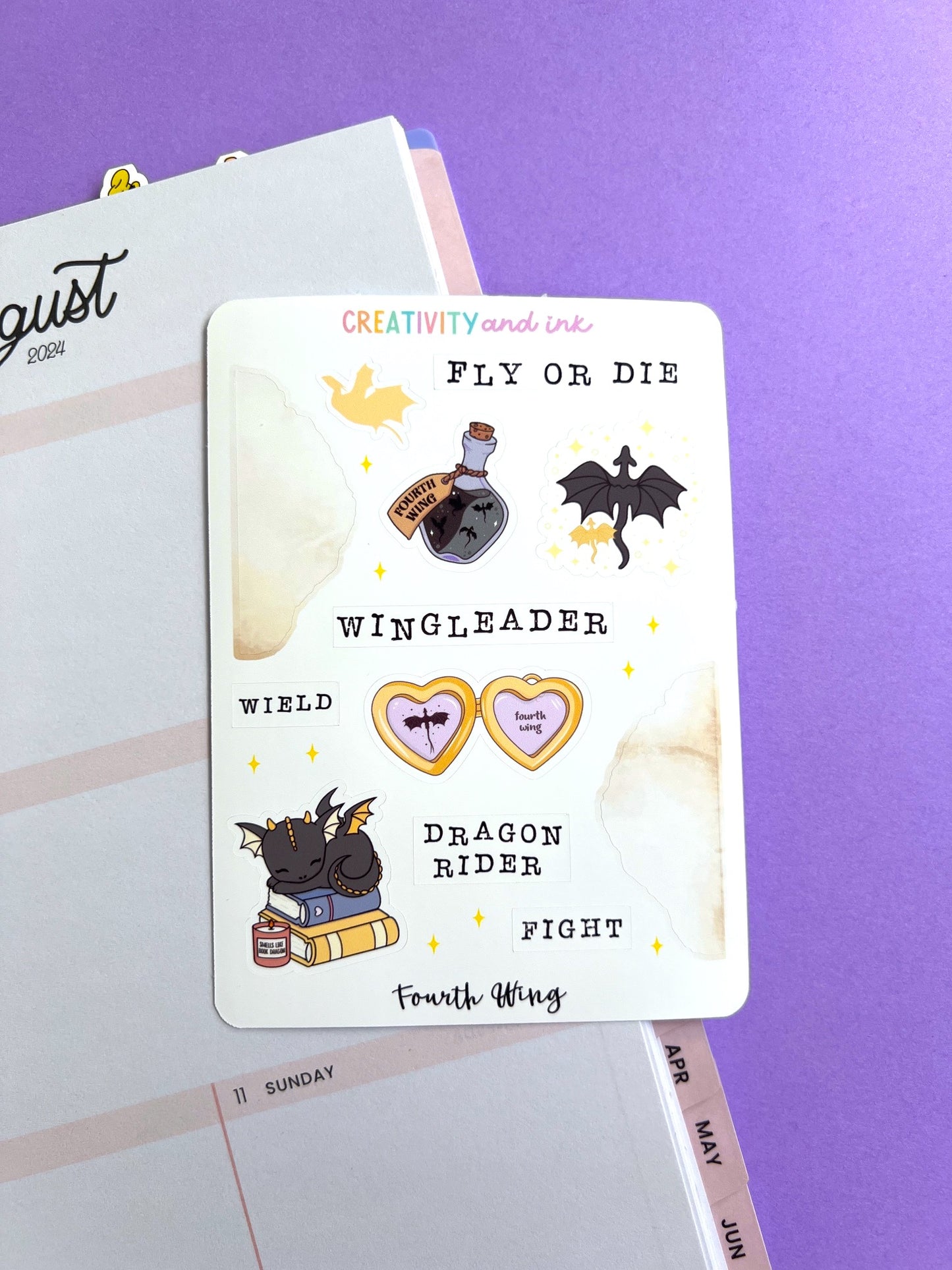Fourth Wing Sticker Sampler