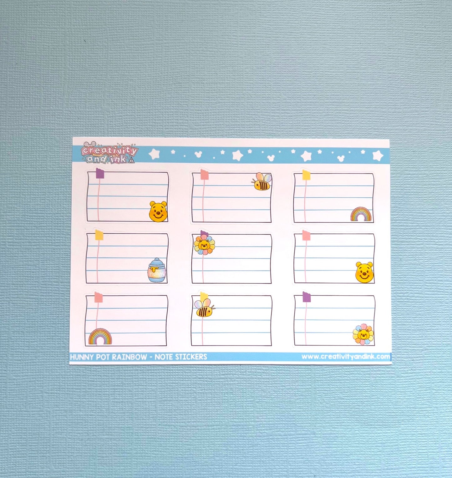 Hunny Pot Rainbow / Notes Stickers