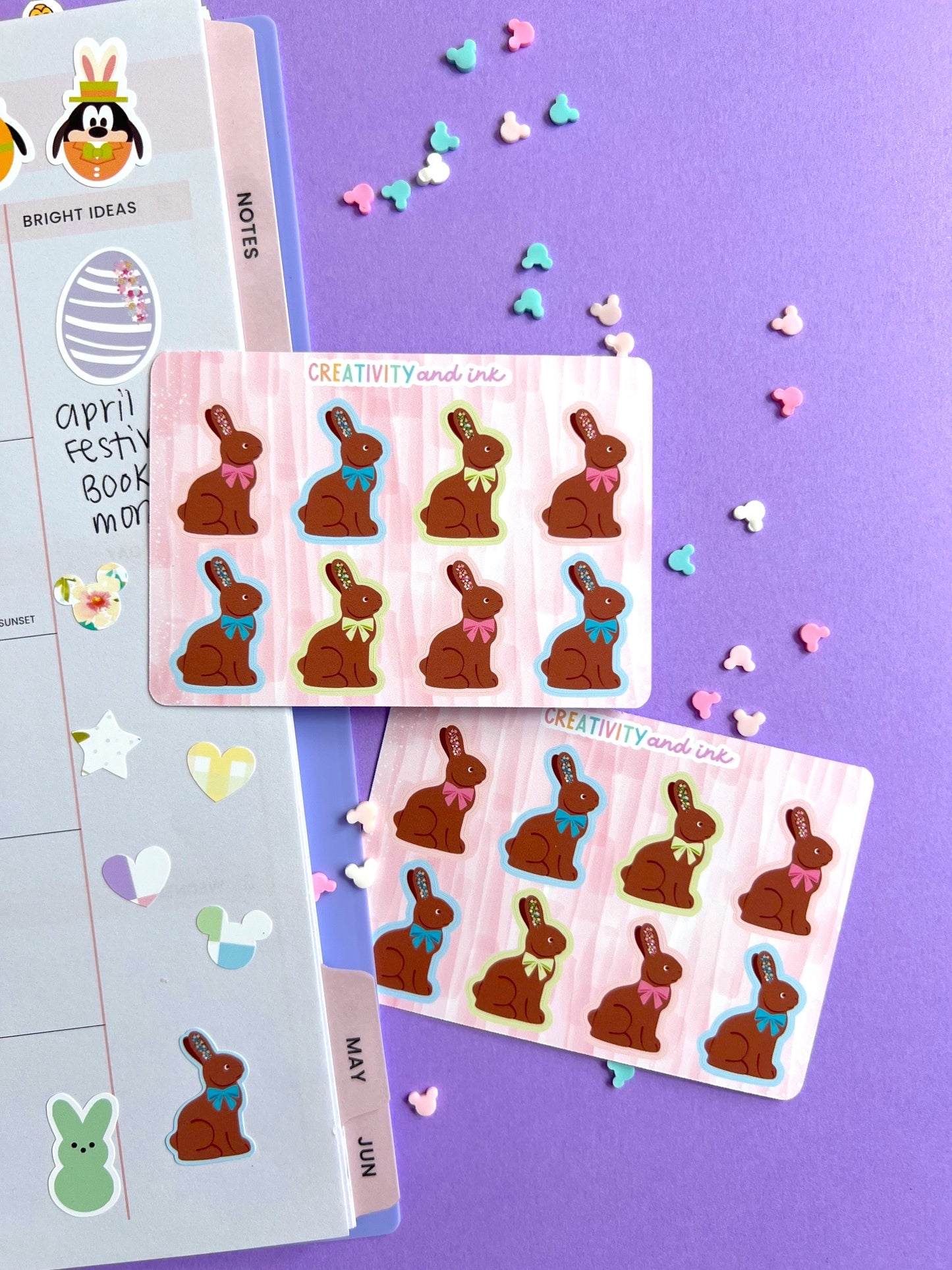 Chocolate Bunnies Sticker Sheet
