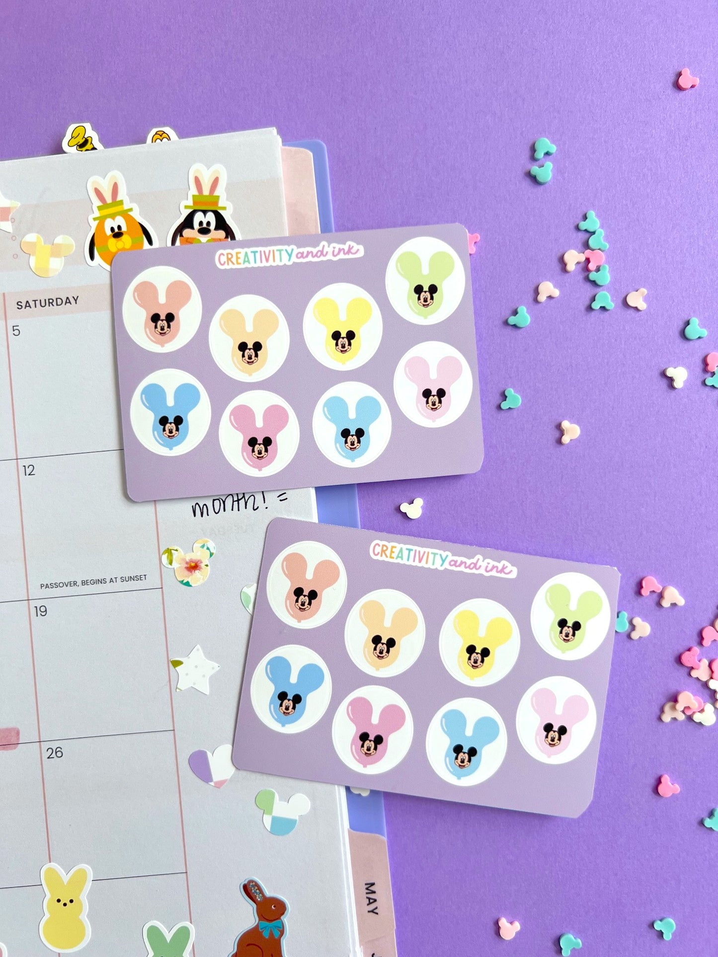 Pastel Magical Balloons Sticker Sheet