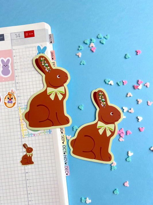 Confetti Chocolate Bunny Die Cut Sticker