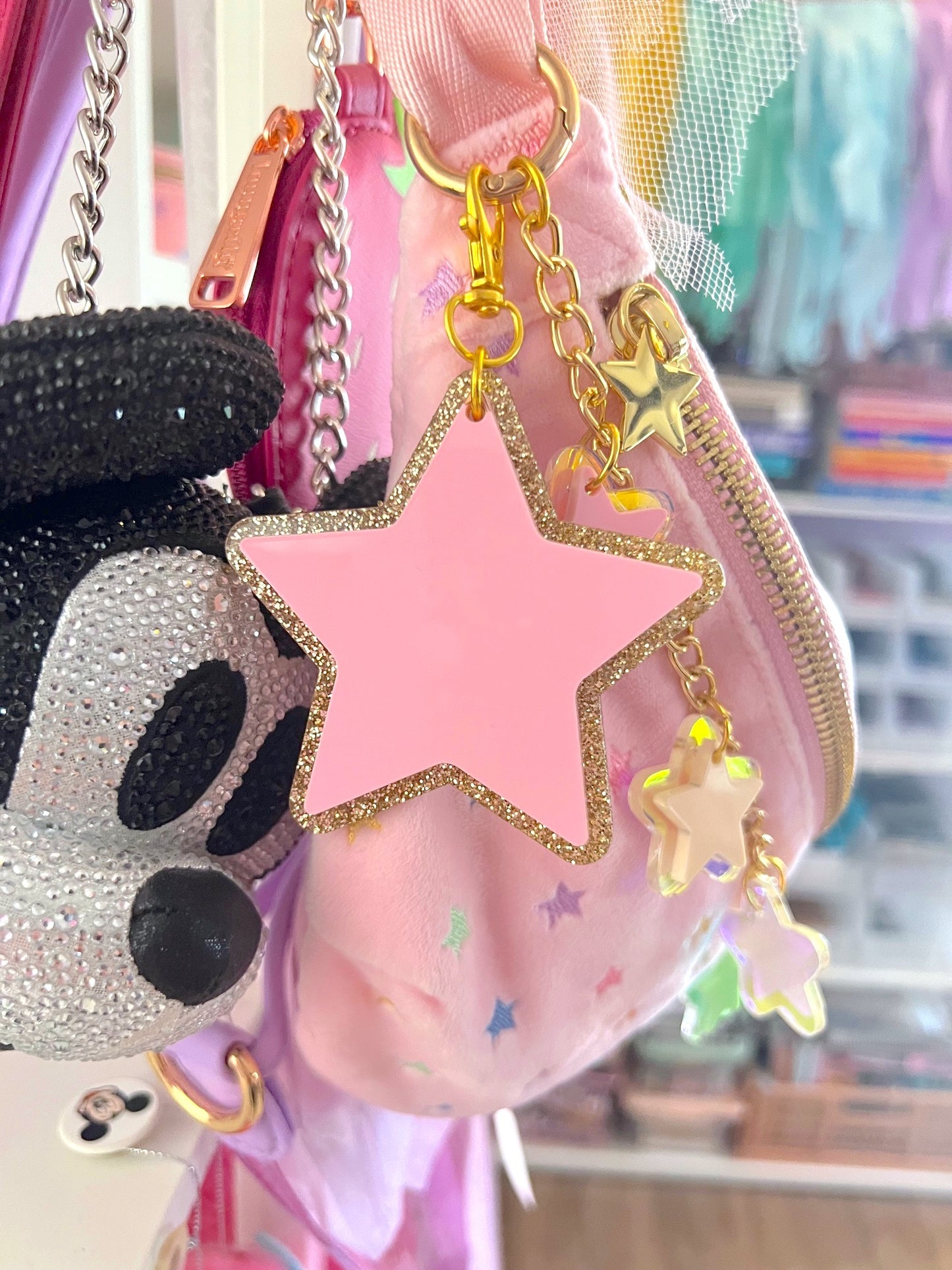 Pink Star Bag Charm / Keychain