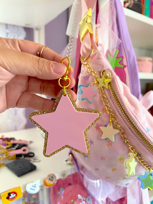 Pink Star Bag Charm / Keychain