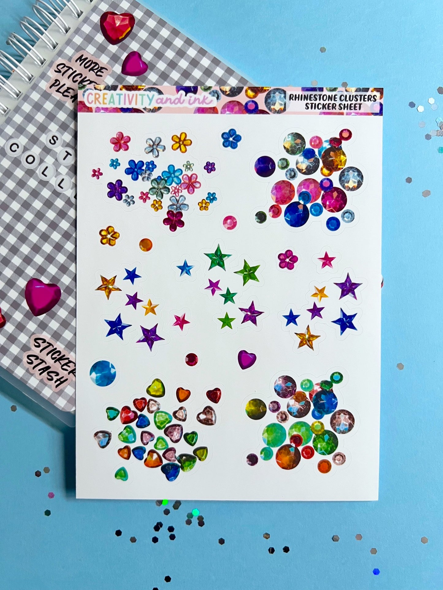 Rhinestone Clusters Sticker Sheet