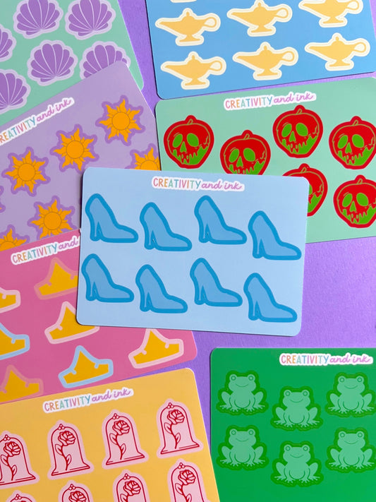 Princess Icons Sticker Sheets