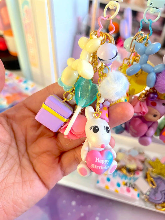 Handmade BIRTHDAY TRINKET Chunky Bag Charm / Keychain (LIMITED)