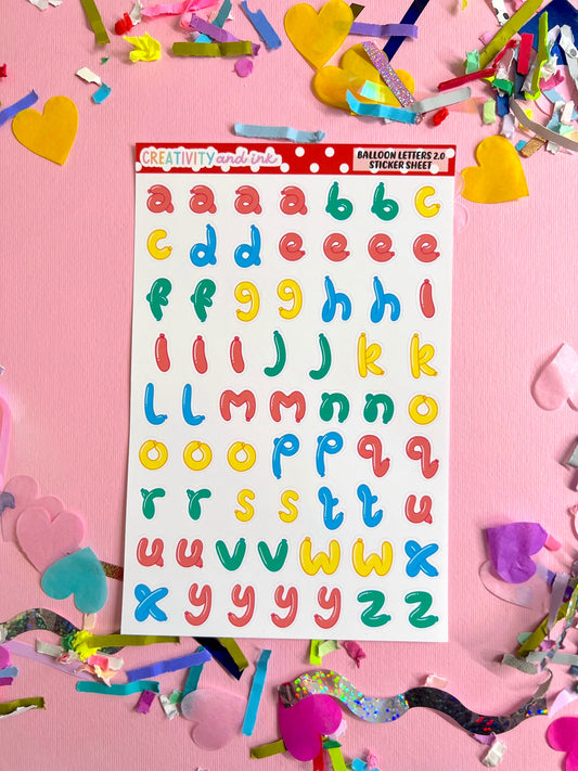 Balloon Letters 2.0 Sticker Sheet