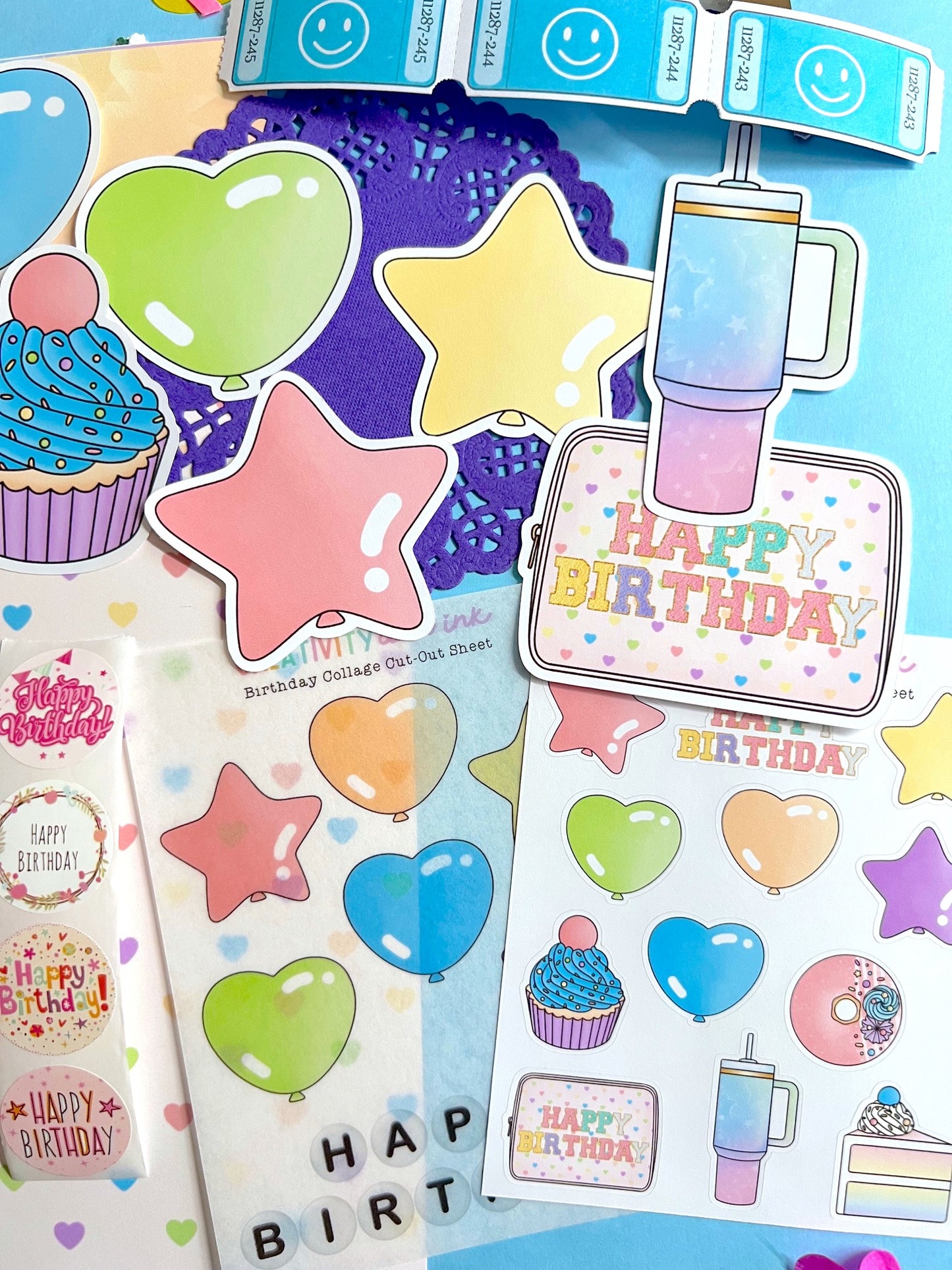 NEW! Birthday / Collage & Sticker Pack