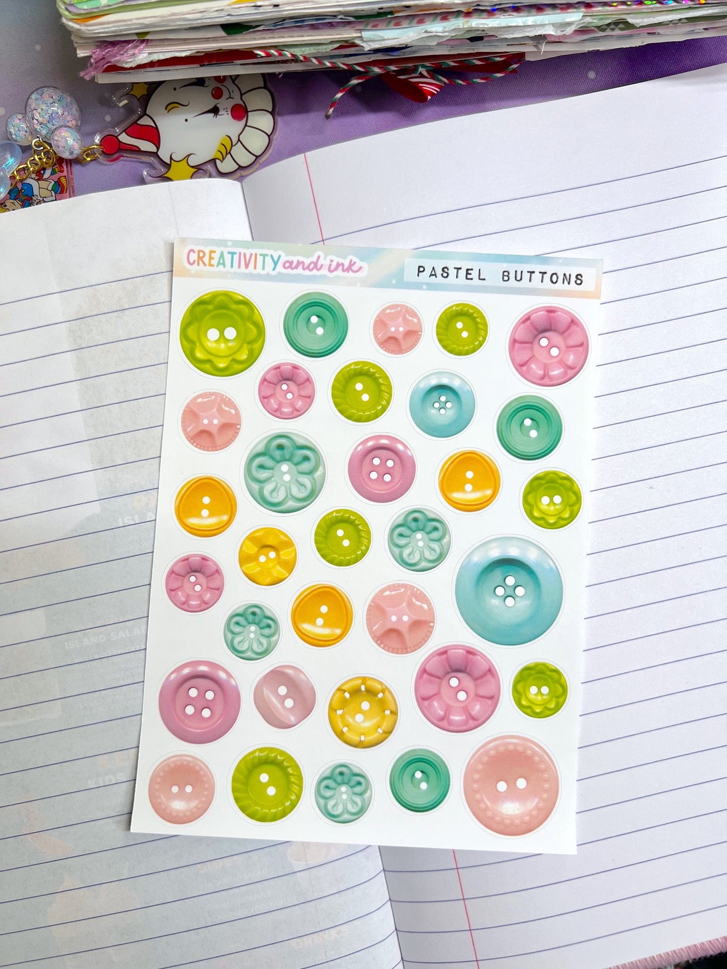 Pastel Buttons Sticker Sheet