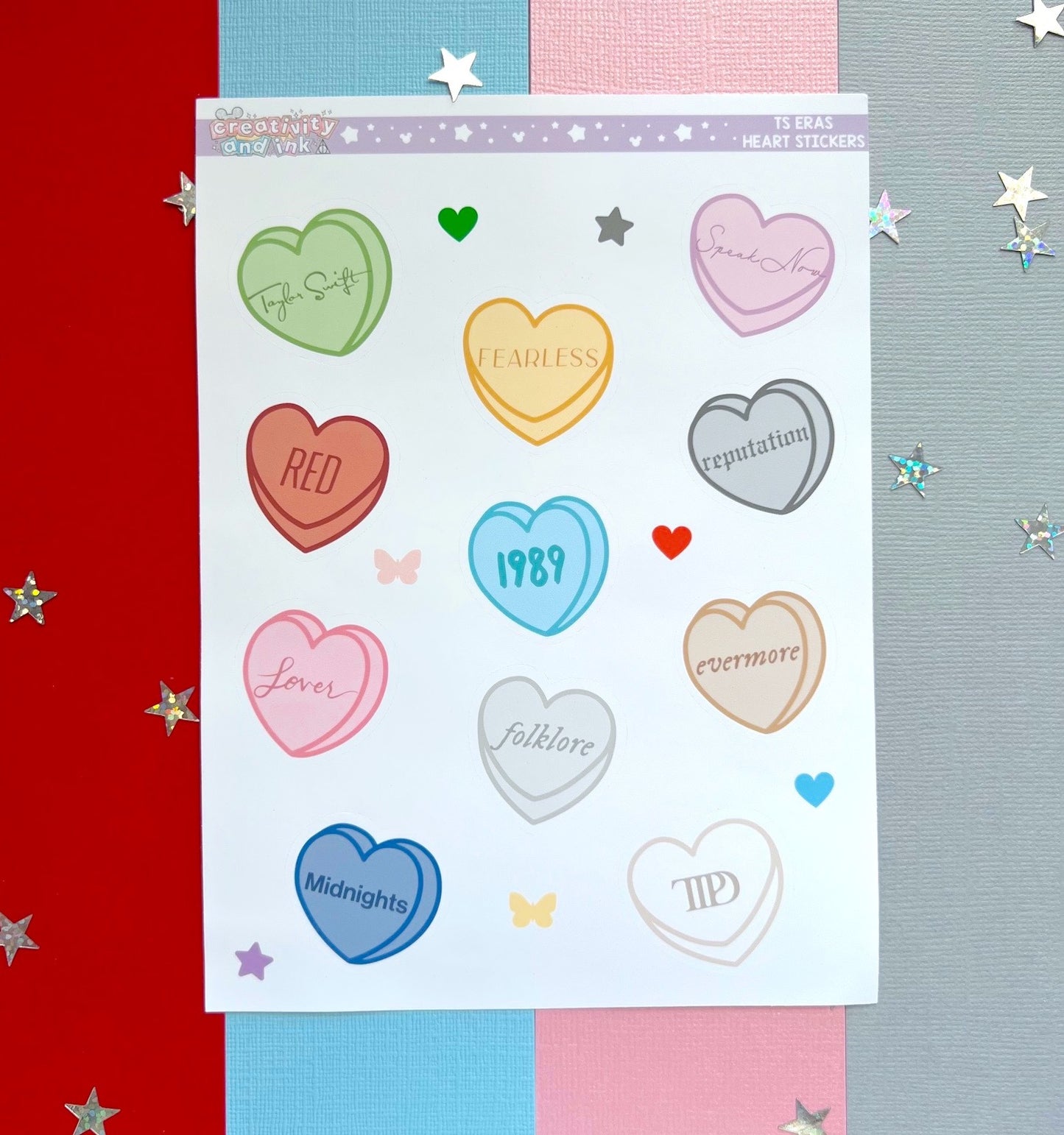 TS Album Heart Stickers