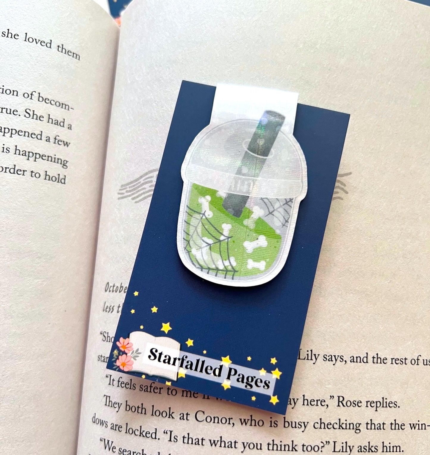 Bones Boba Drink / Holographic Magnetic Bookmark